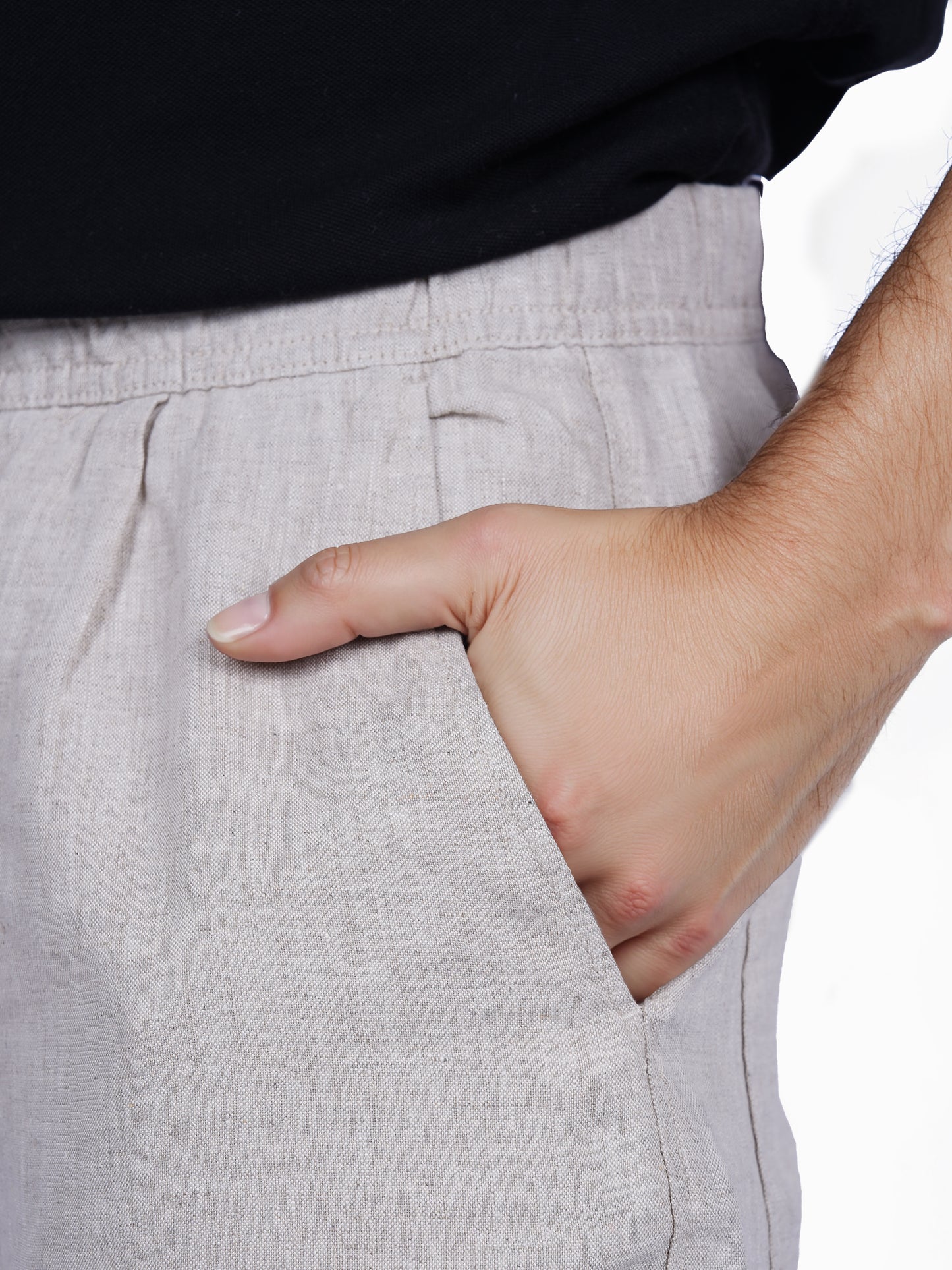 Celio* Linen Loose Fit Grey Trouser