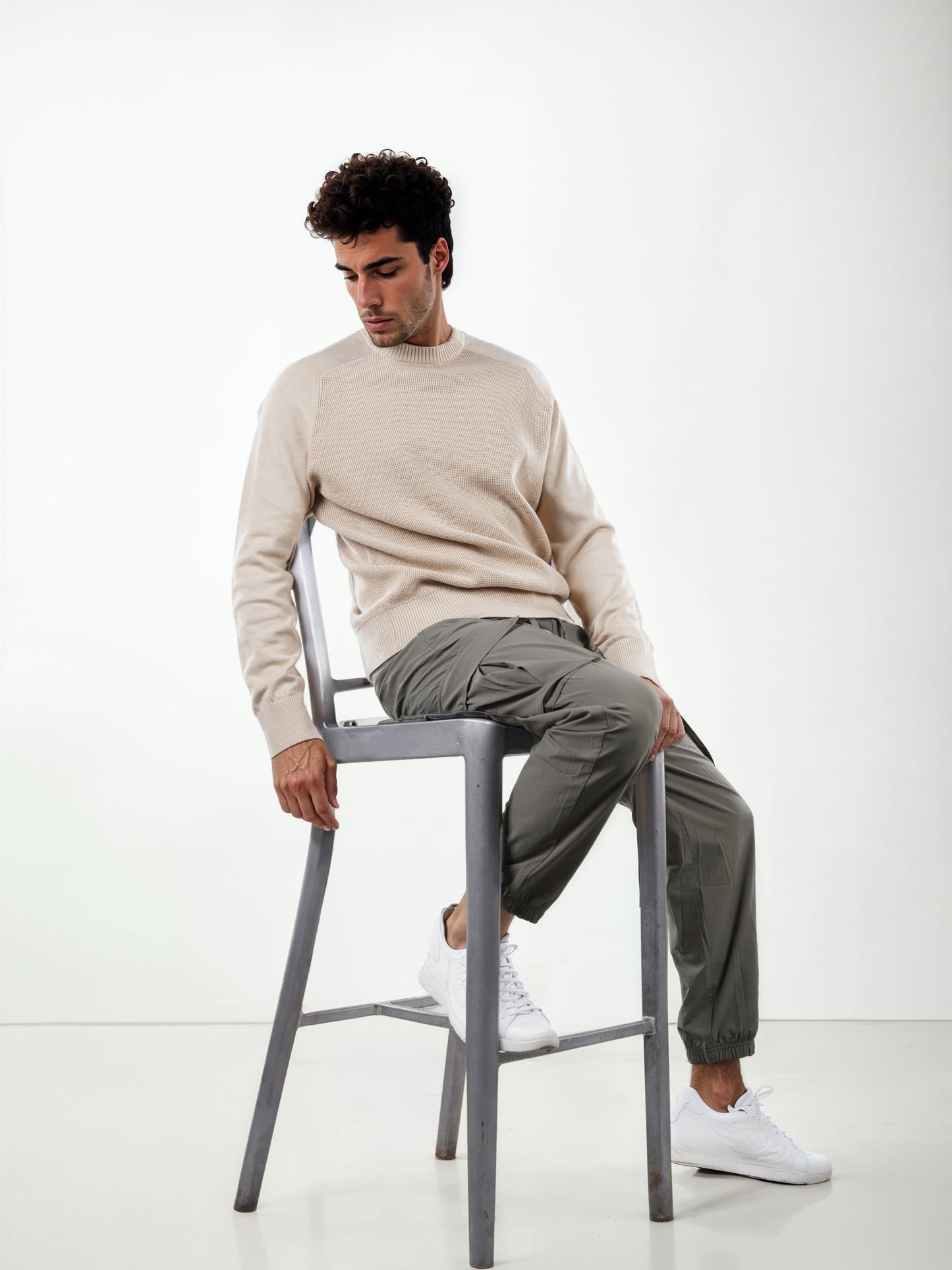 Celio* Poly-Blend Slim Fit Olive Trousers