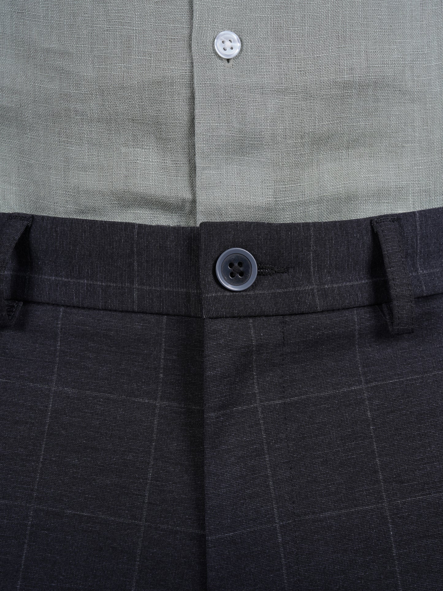 Celio* Checked Slim Fit Grey Trouser