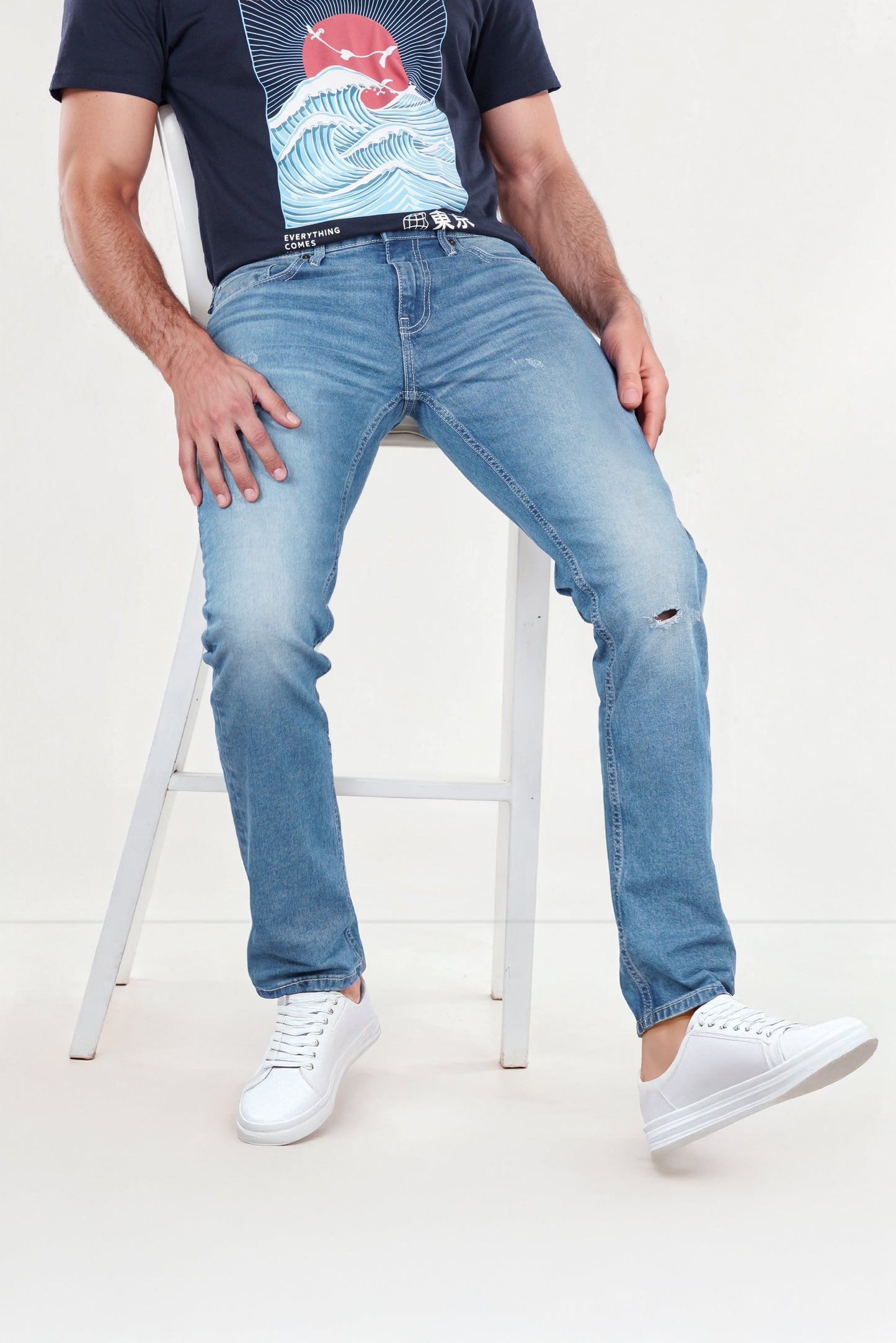 Celio* Poly-Blend Regular Fit Grey Trousers