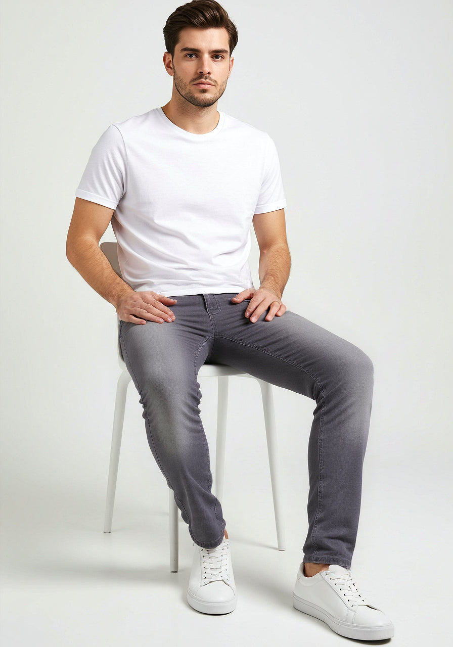 Celio* Men Grey Solid Slim Fit Cotton Jean