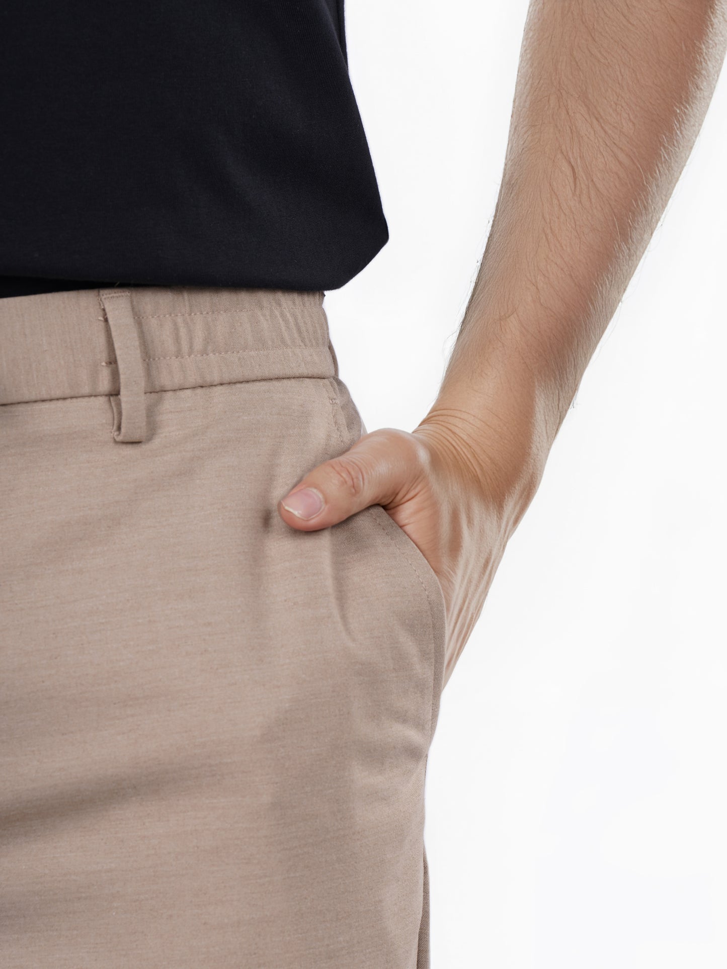 Celio* Poly-Blend Regular Fit Beige Trouser