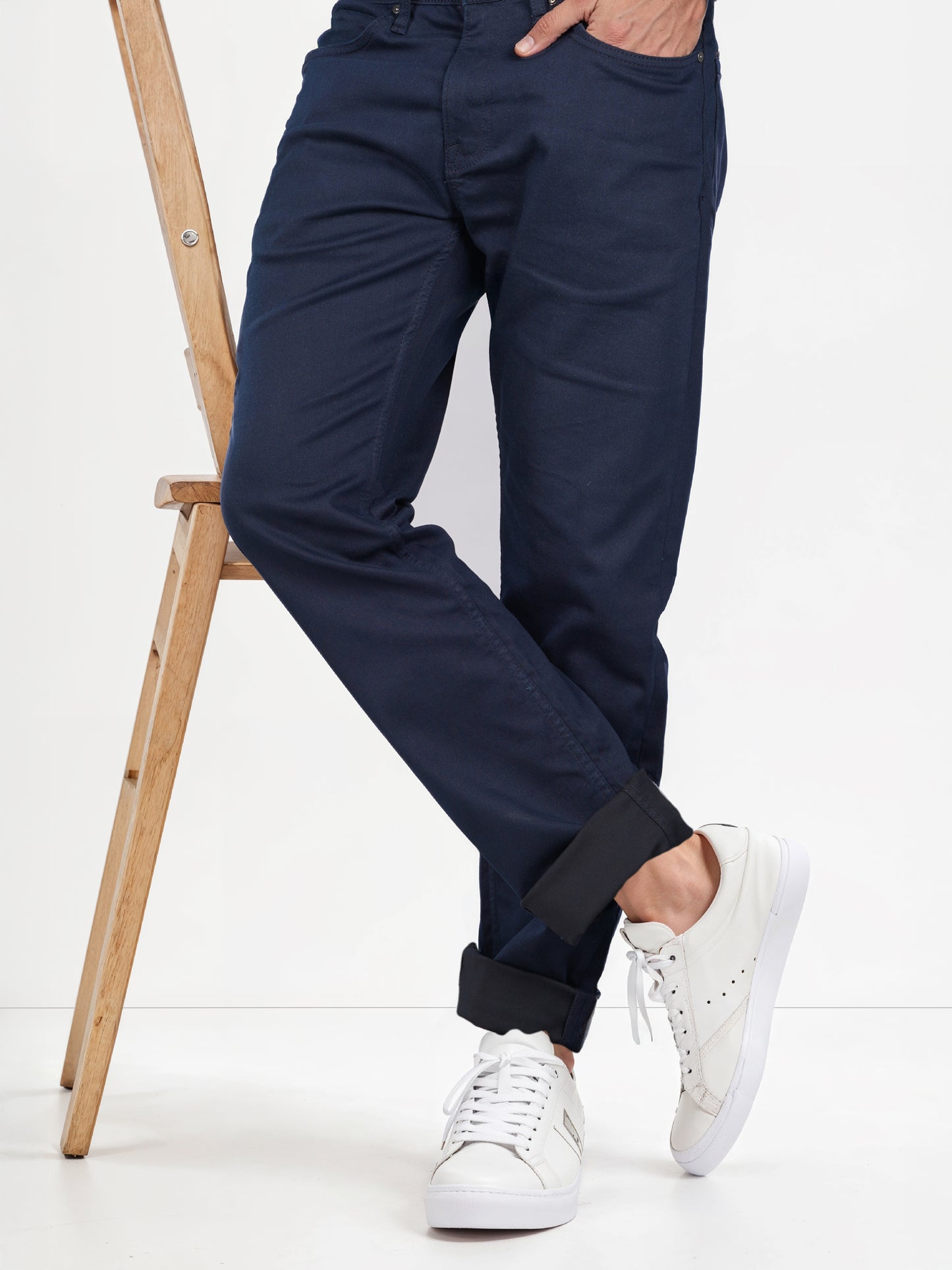 Celio* Cotton-Blend Straight Slim Fit Blue Jean