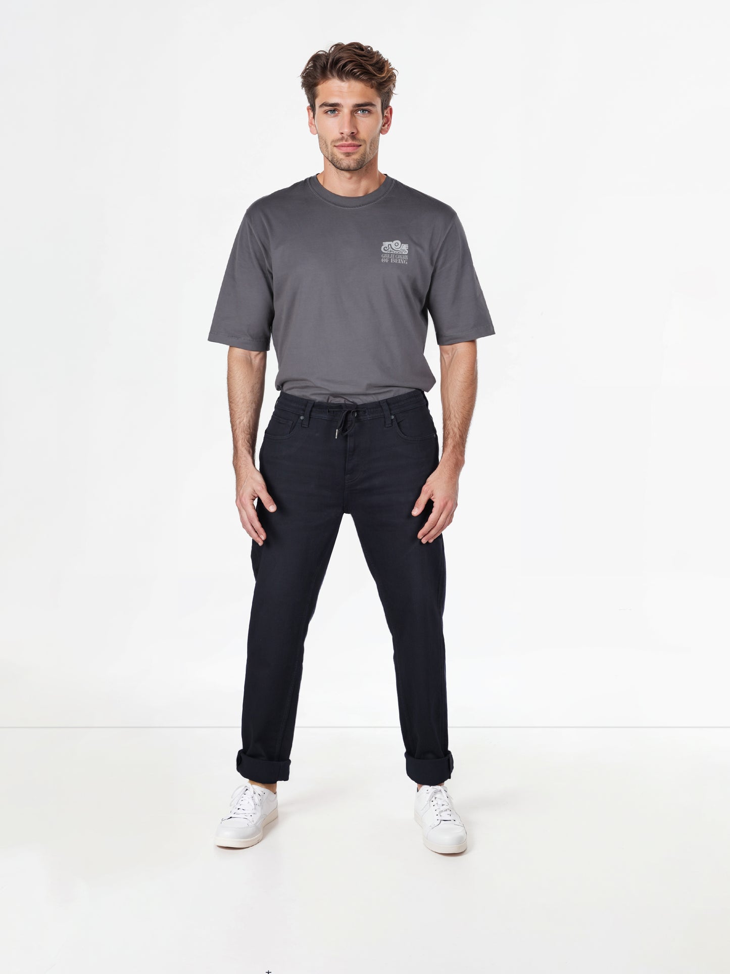 Celio* Cotton-Blend Slim Fit Black Jean