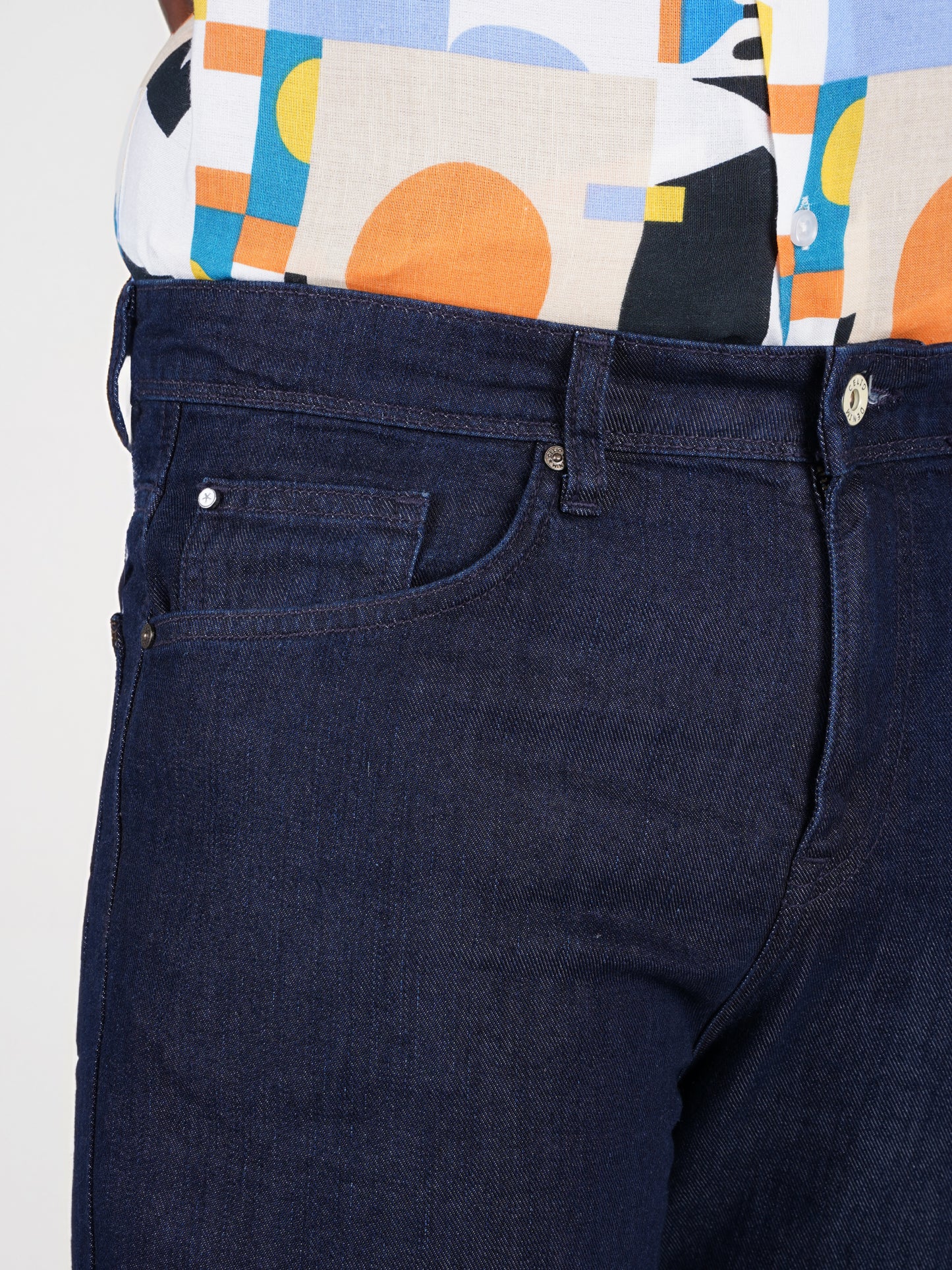 Celio* Viscose-Blend Loose Fit Blue Jean