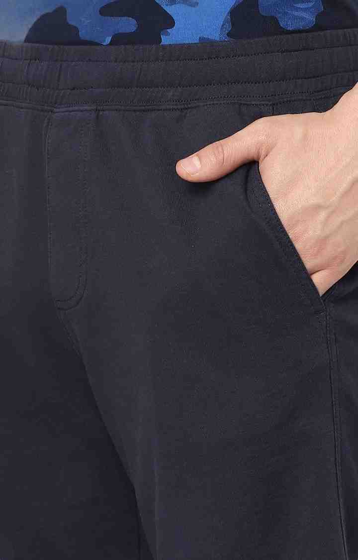 Celio* Cotton Regular Fit Navy Blue Shorts