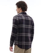Regular Fit Cotton Blend Checked Spread Collar Shirt - Purple