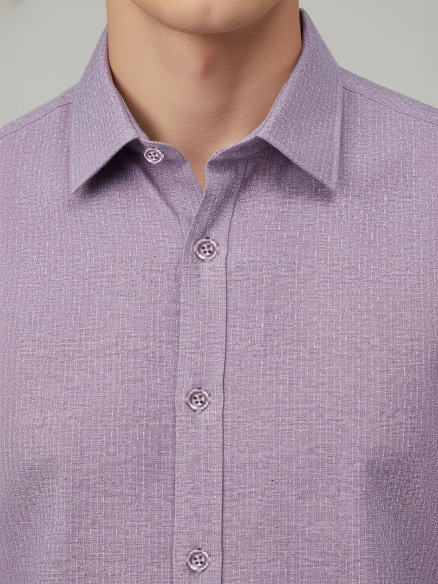 Celio* Men Mauve Solid Regular Fit Cotton Shirts