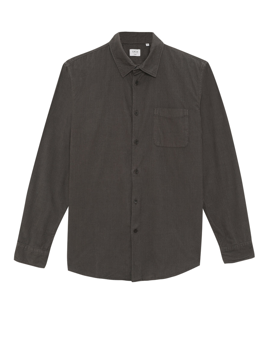 Regular Fit 100% Cotton Corduroy Shirts - Grey