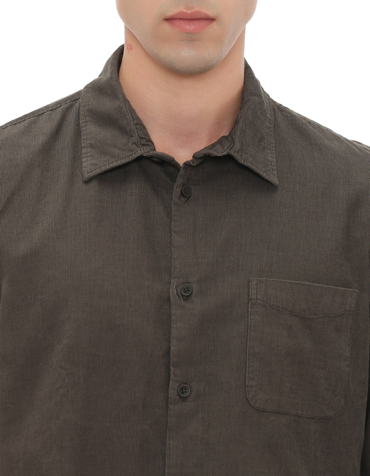 Regular Fit 100% Cotton Corduroy Shirts - Grey