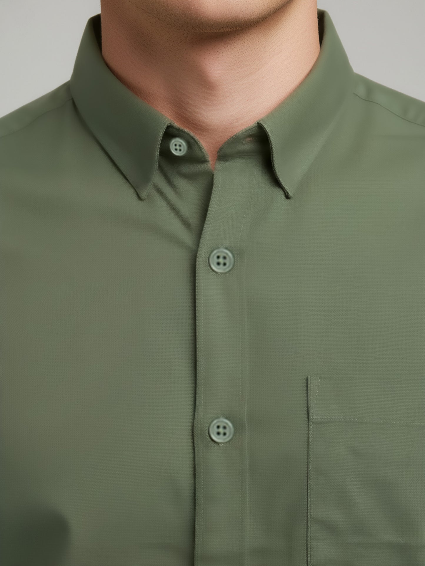 *Celio Men Olive Solid Regular Fit Cotton Shirts