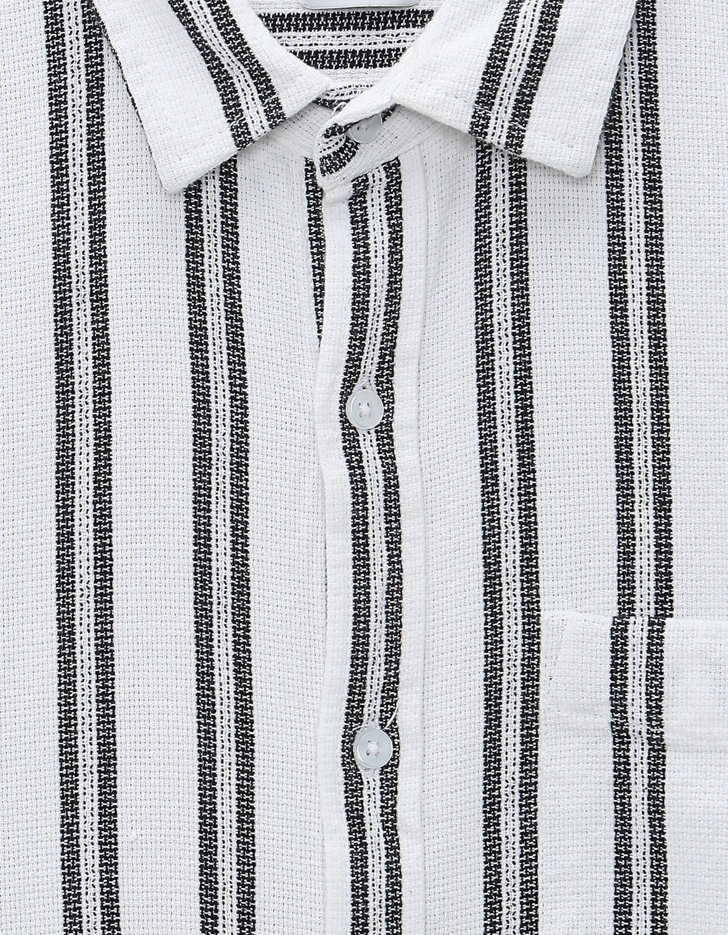 Celio* Regular Fit White Cotton Striped Men Shirts