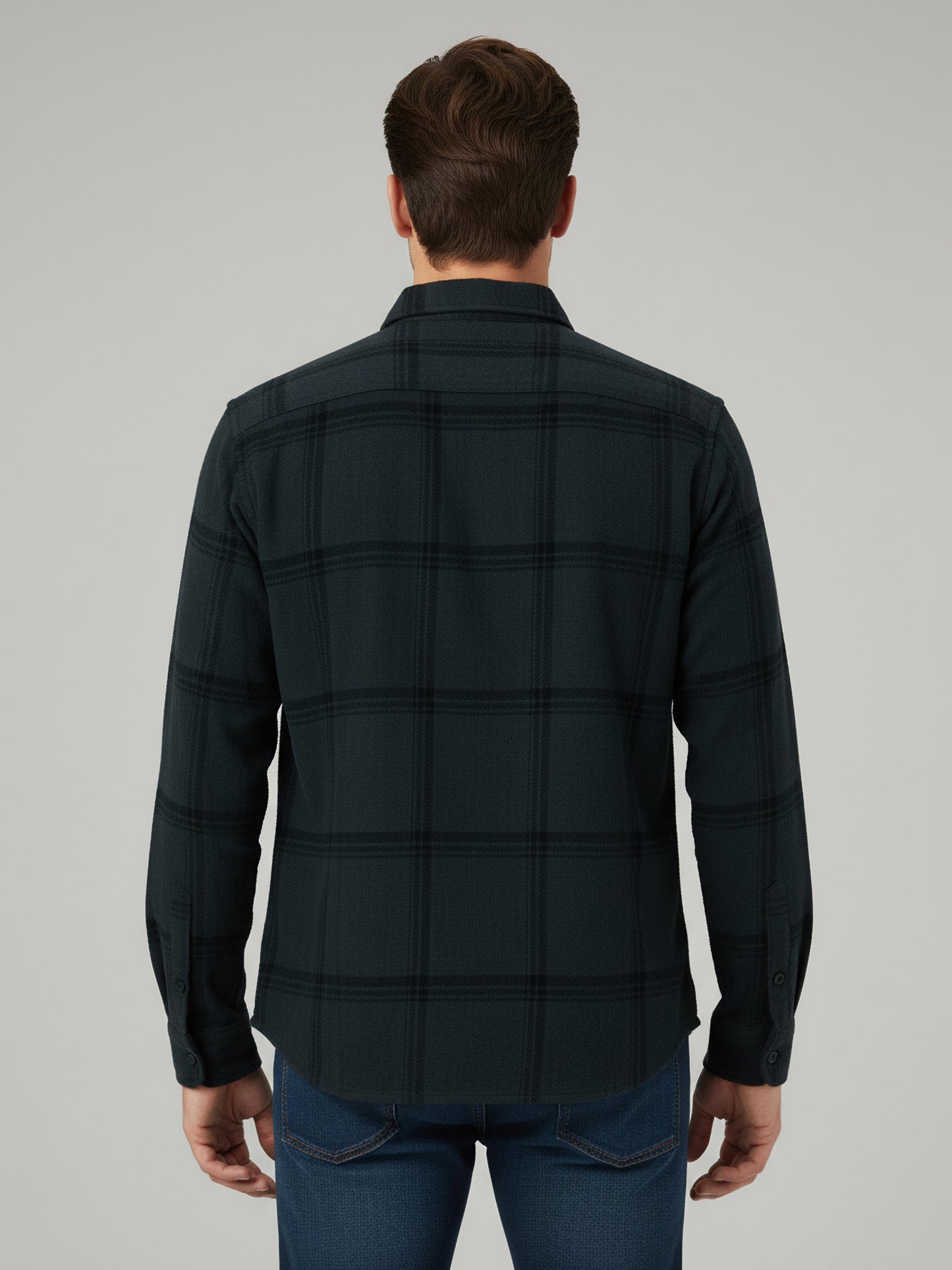 Celio* Men Green Checked Regular Fit Cotton Shirts