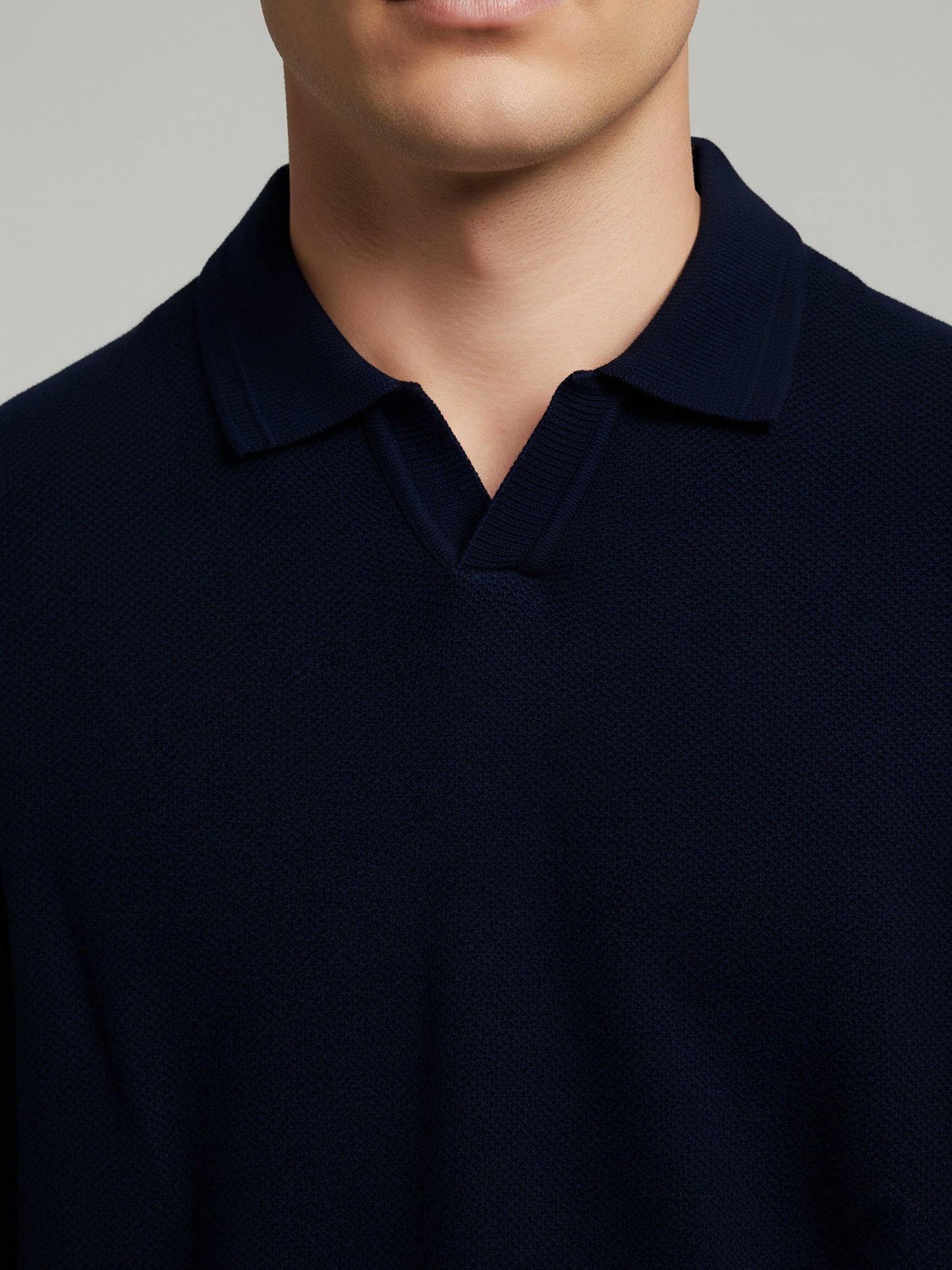 *Celio Men Navy Blue Solid Regular Fit Cotton Sweaters