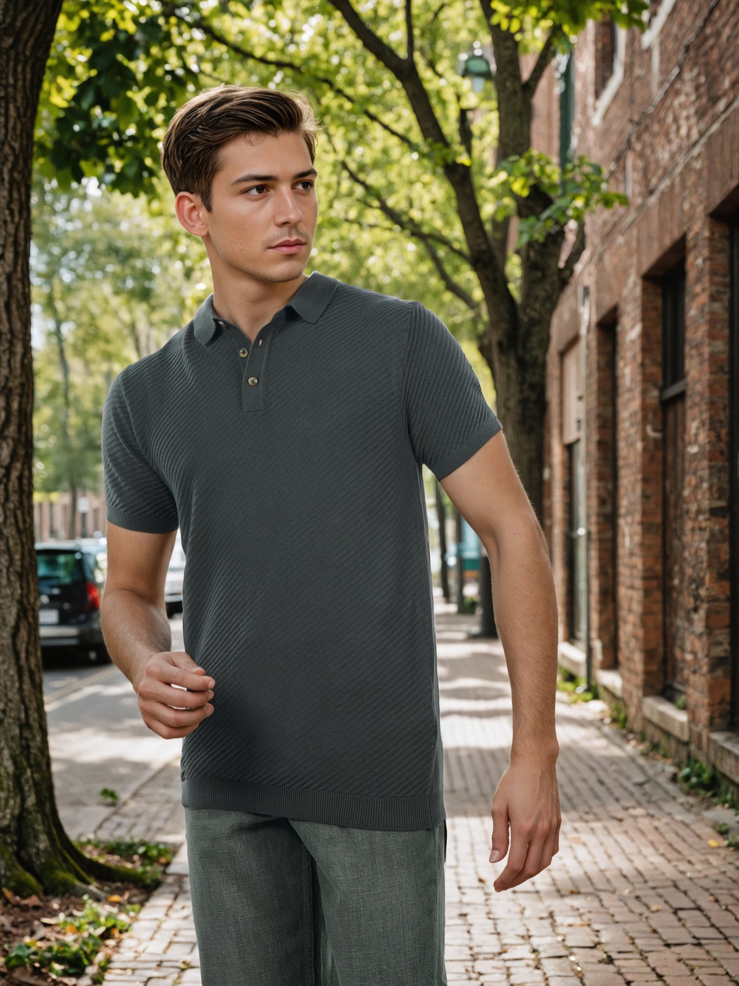 Celio* Men Olive Solid Regular Fit Cotton T-Shirt