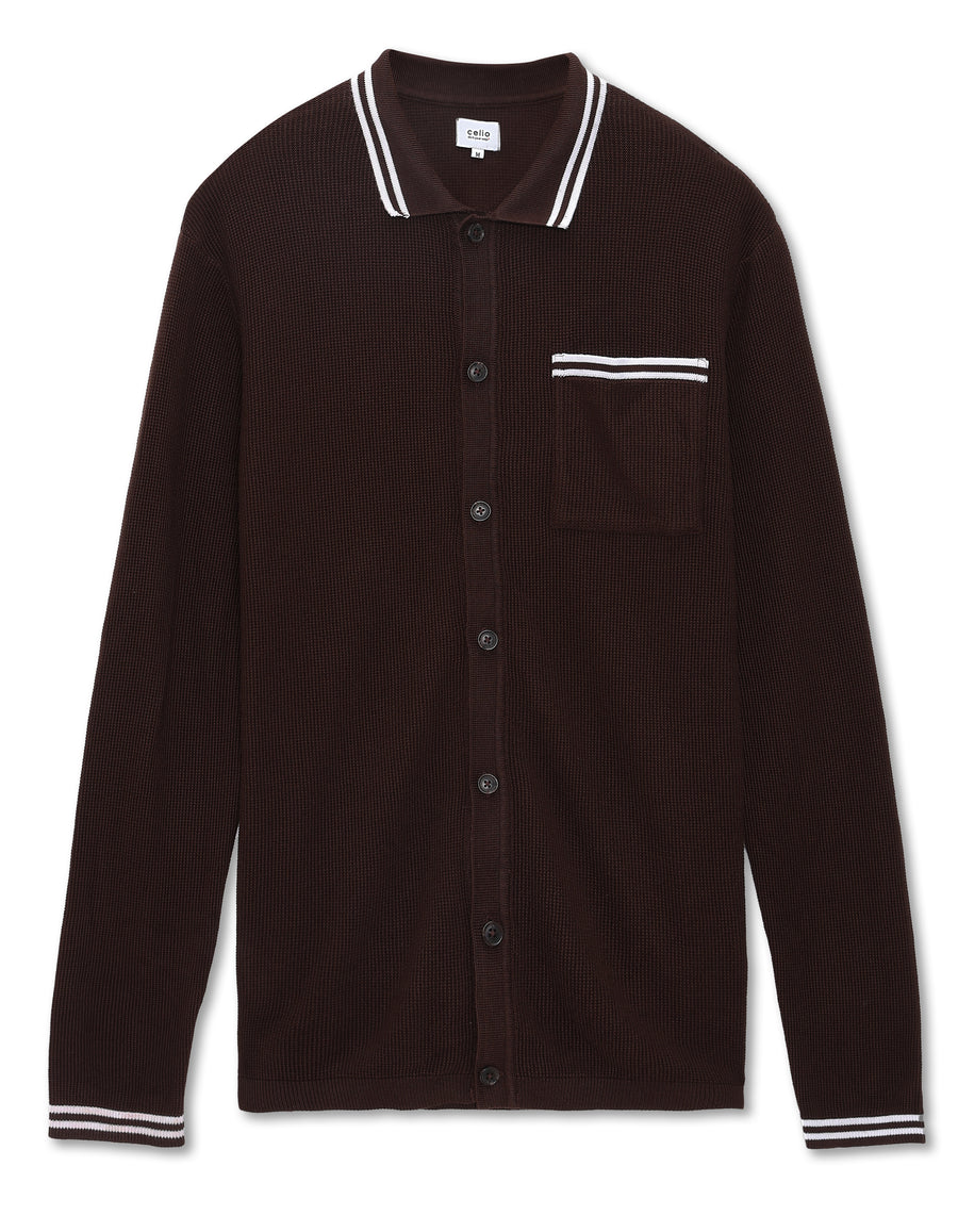Regular Fit 100% Cotton Polo Collar T-Shirt - Brown
