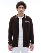Regular Fit 100% Cotton Polo Collar T-Shirt - Brown