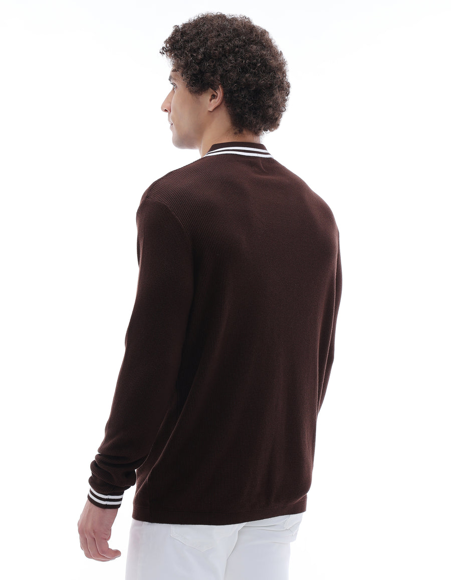 Regular Fit 100% Cotton Polo Collar T-Shirt - Brown