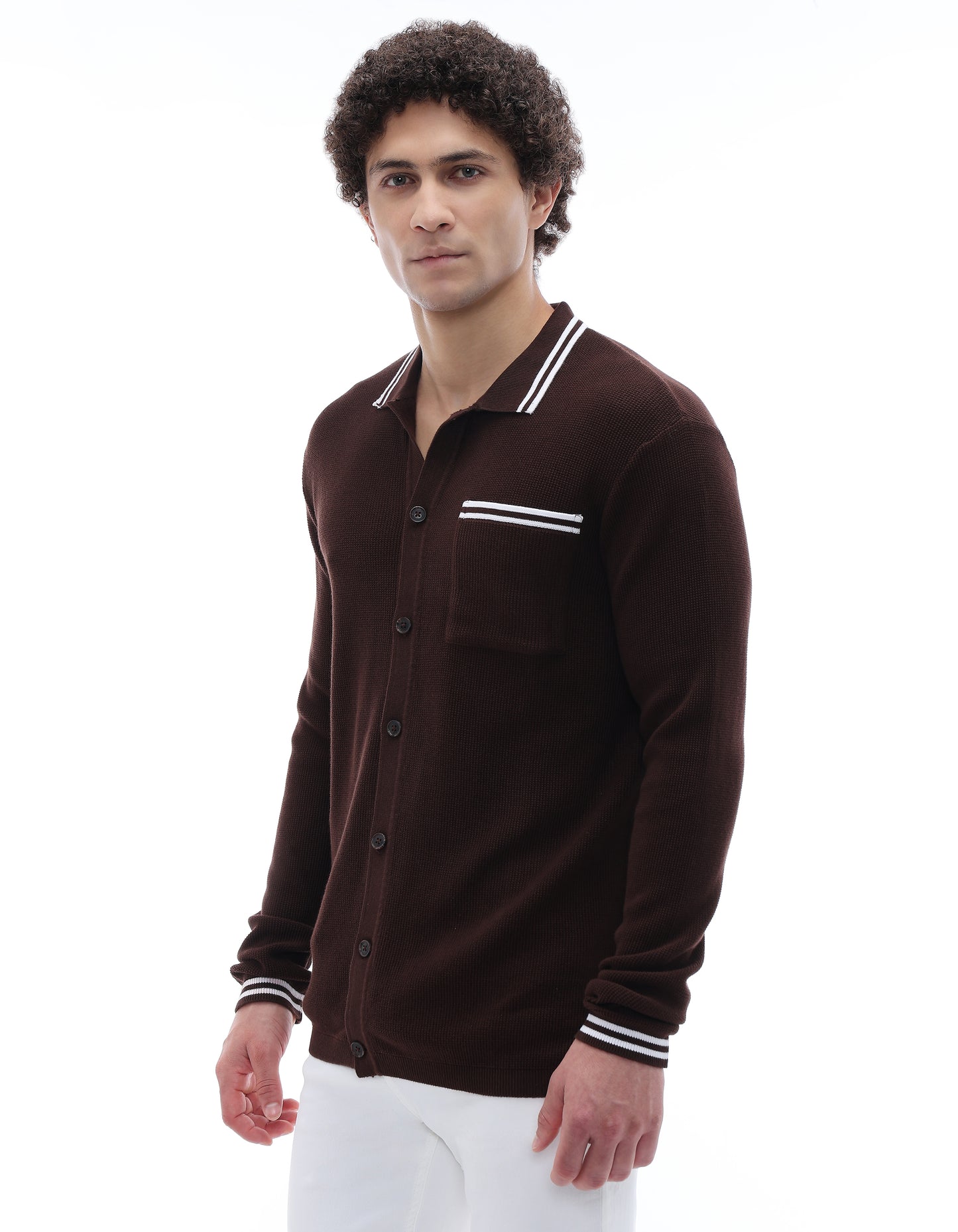 Regular Fit 100% Cotton Polo Collar T-Shirt - Brown