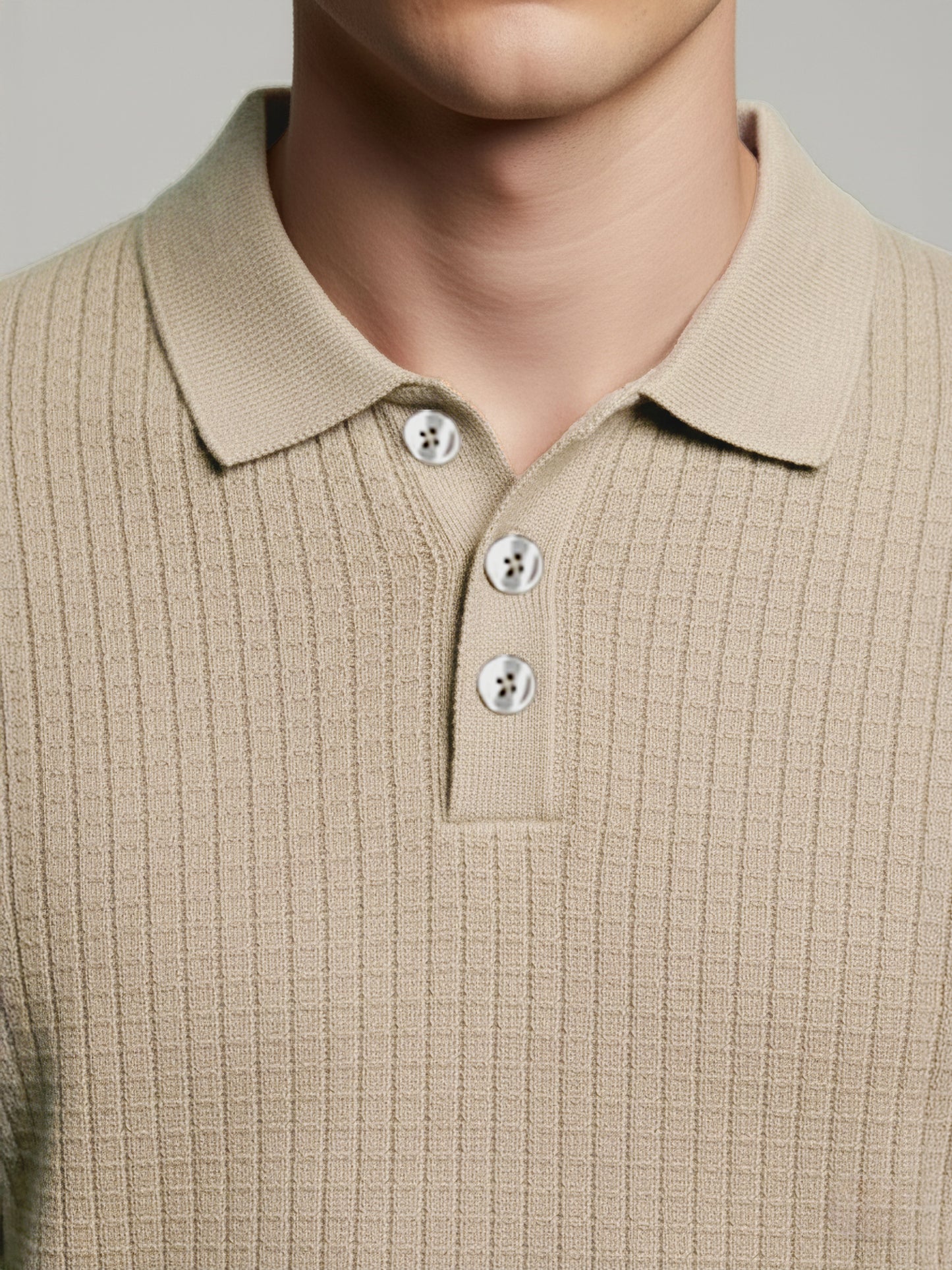 Celio* Men Beige Solid Regular Fit Cotton Sweaters