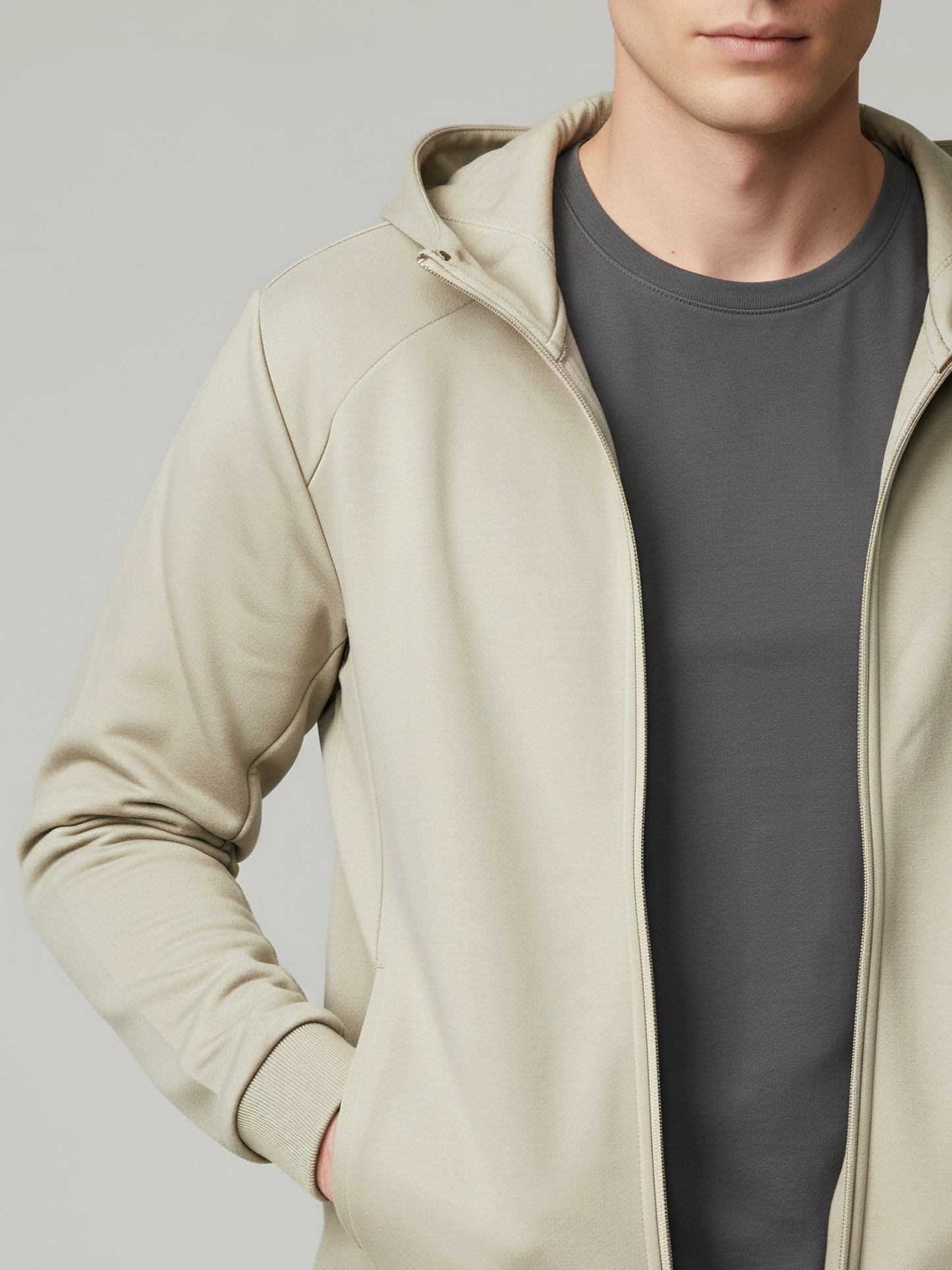 Celio* Men Beige Solid Regular Fit Cotton Sweatshirts