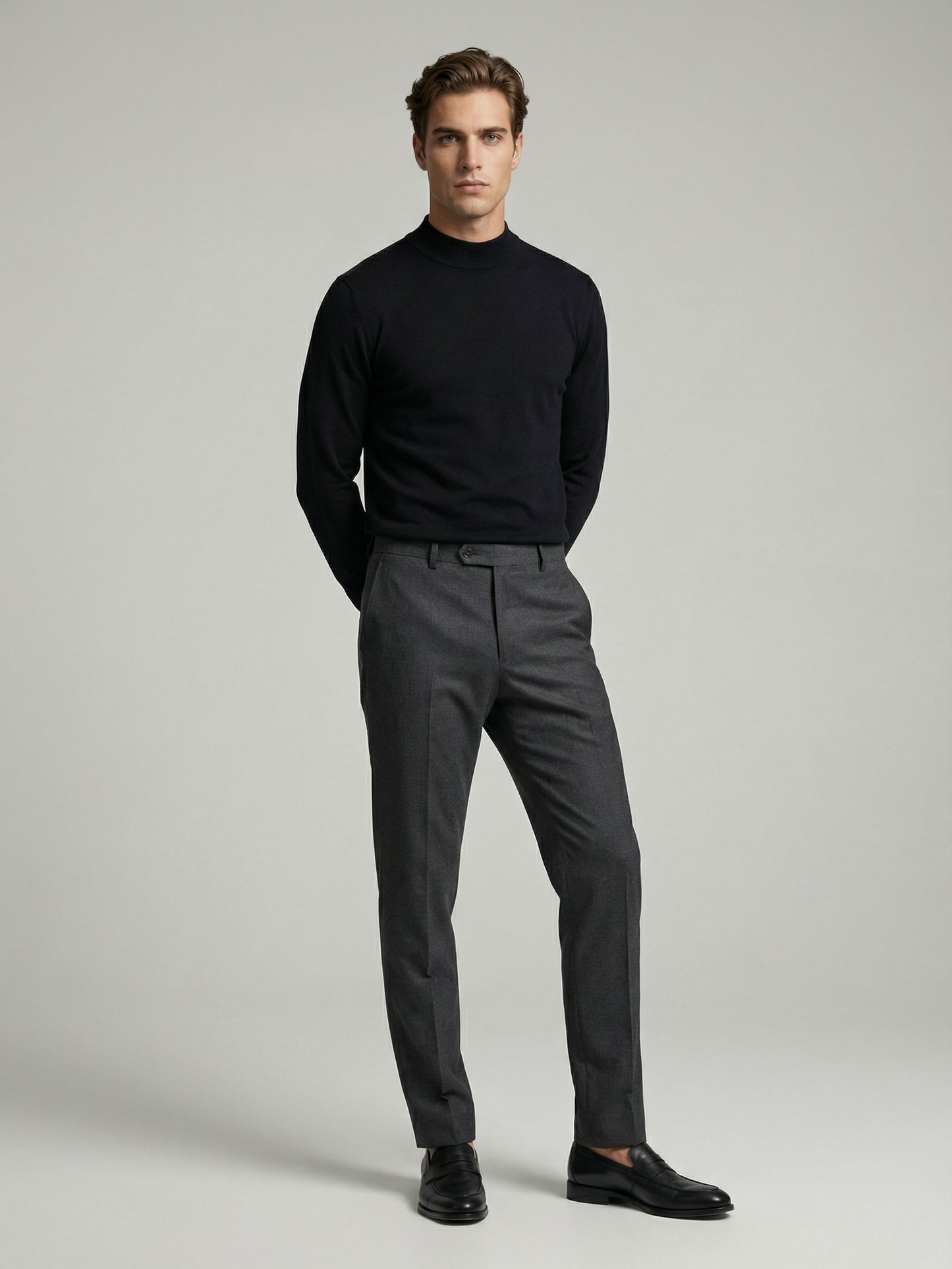 Celio* Men Black Solid Regular Fit Cotton Sweaters