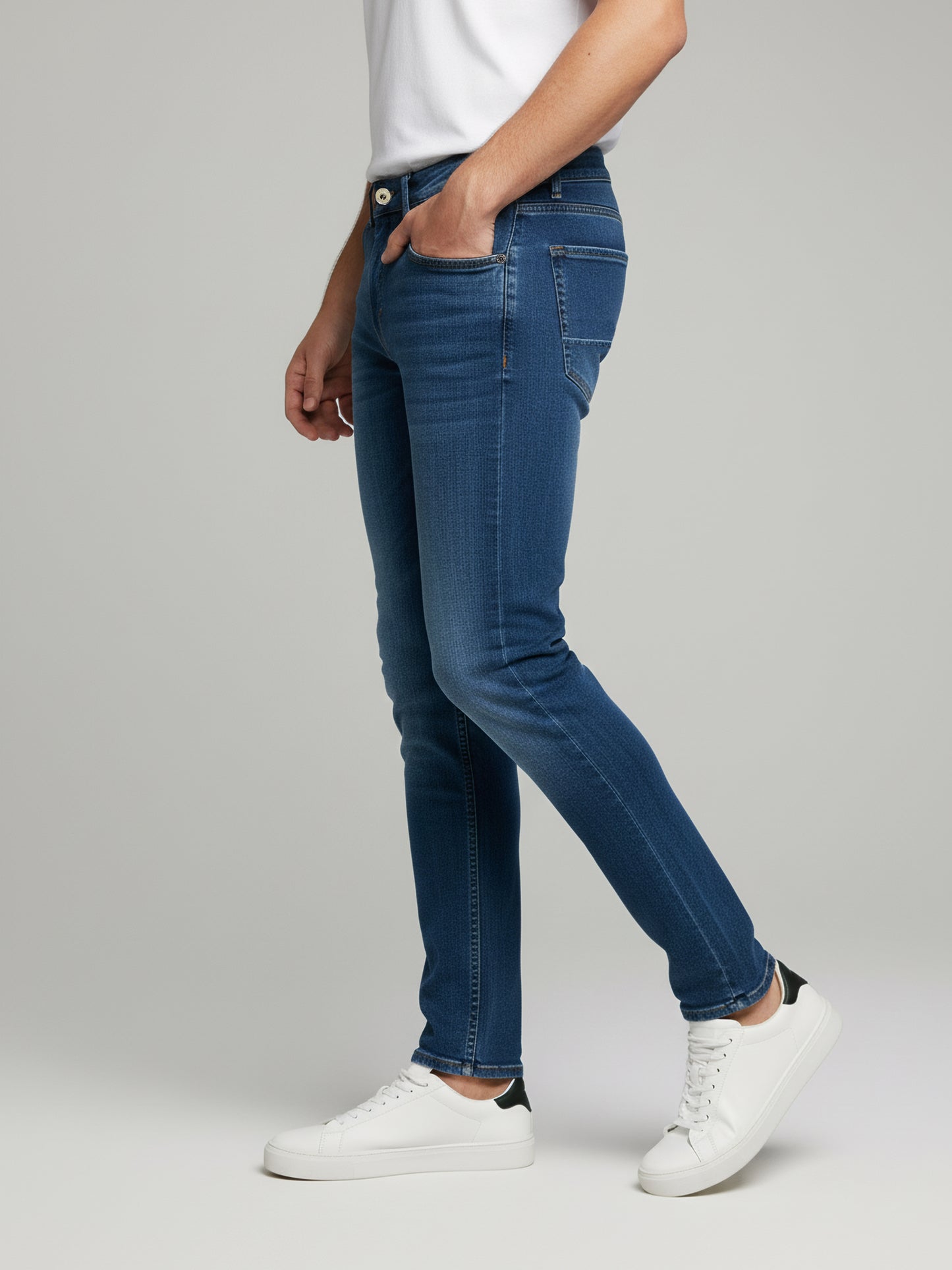 Celio* Men Blue Solid Skinny Fit Cotton Jeans