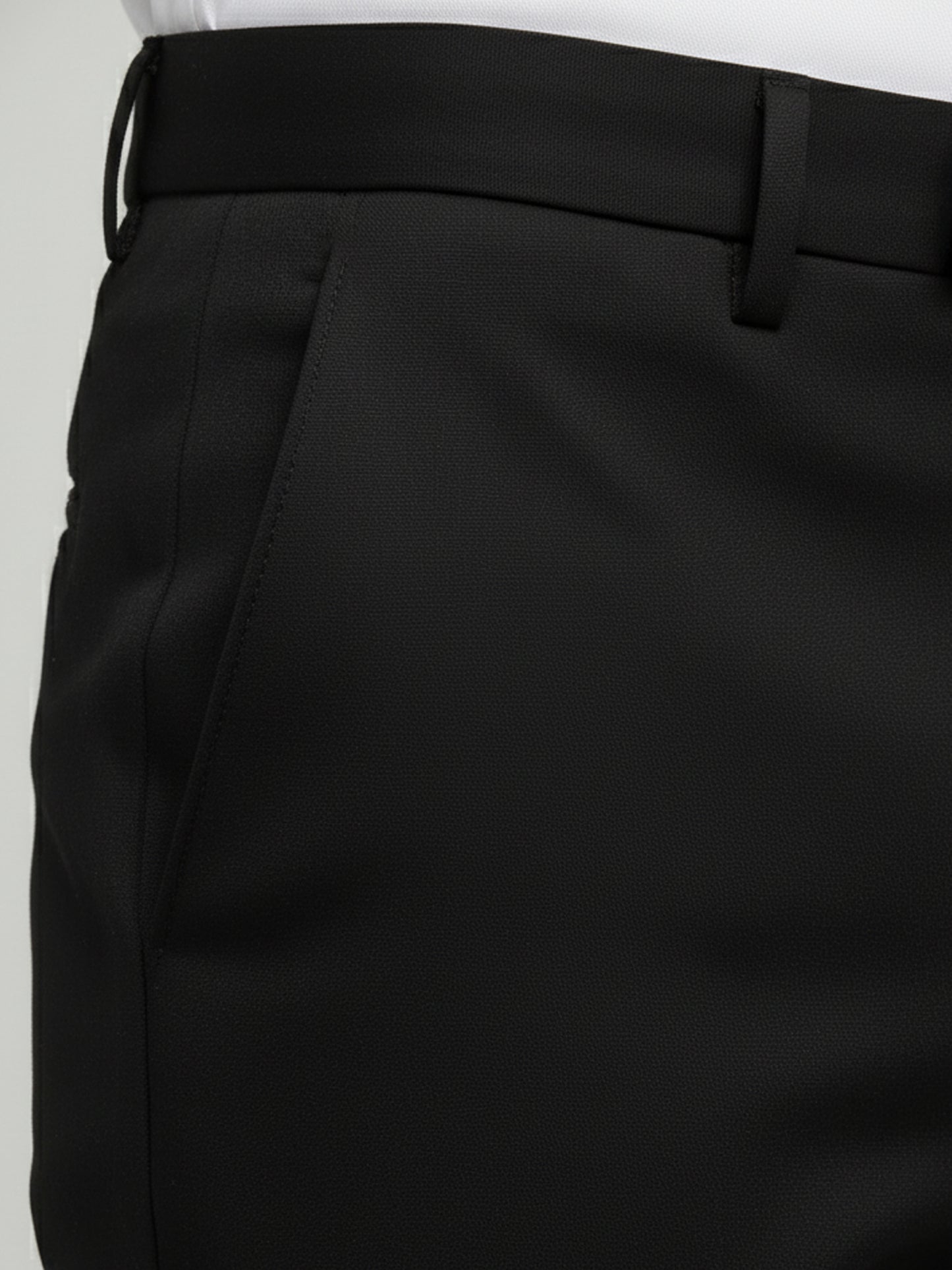 Celio* Men Black Solid Slim Fit Cotton Trousers