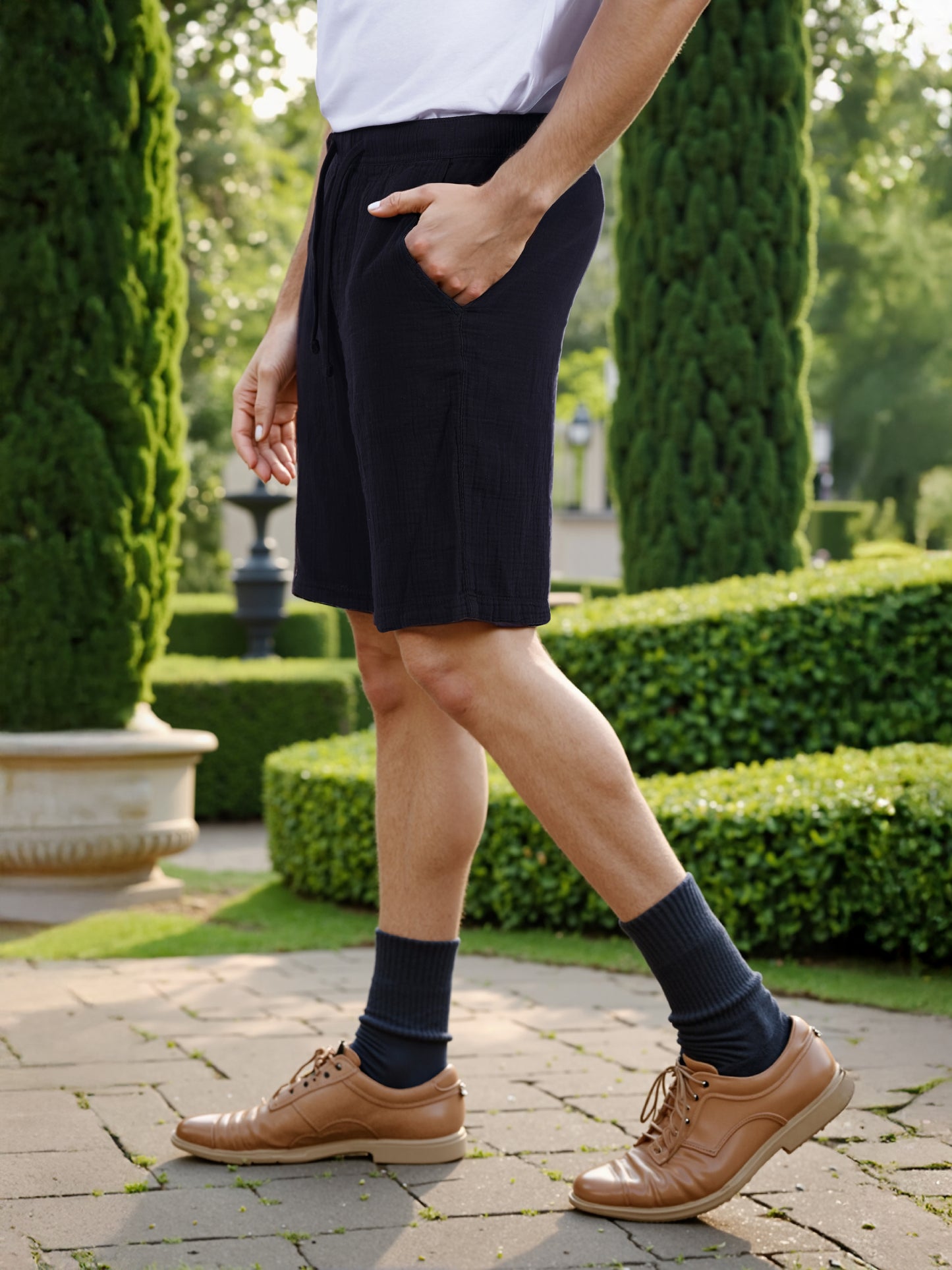 Celio* Men Black Solid Regular Fit Cotton Shorts