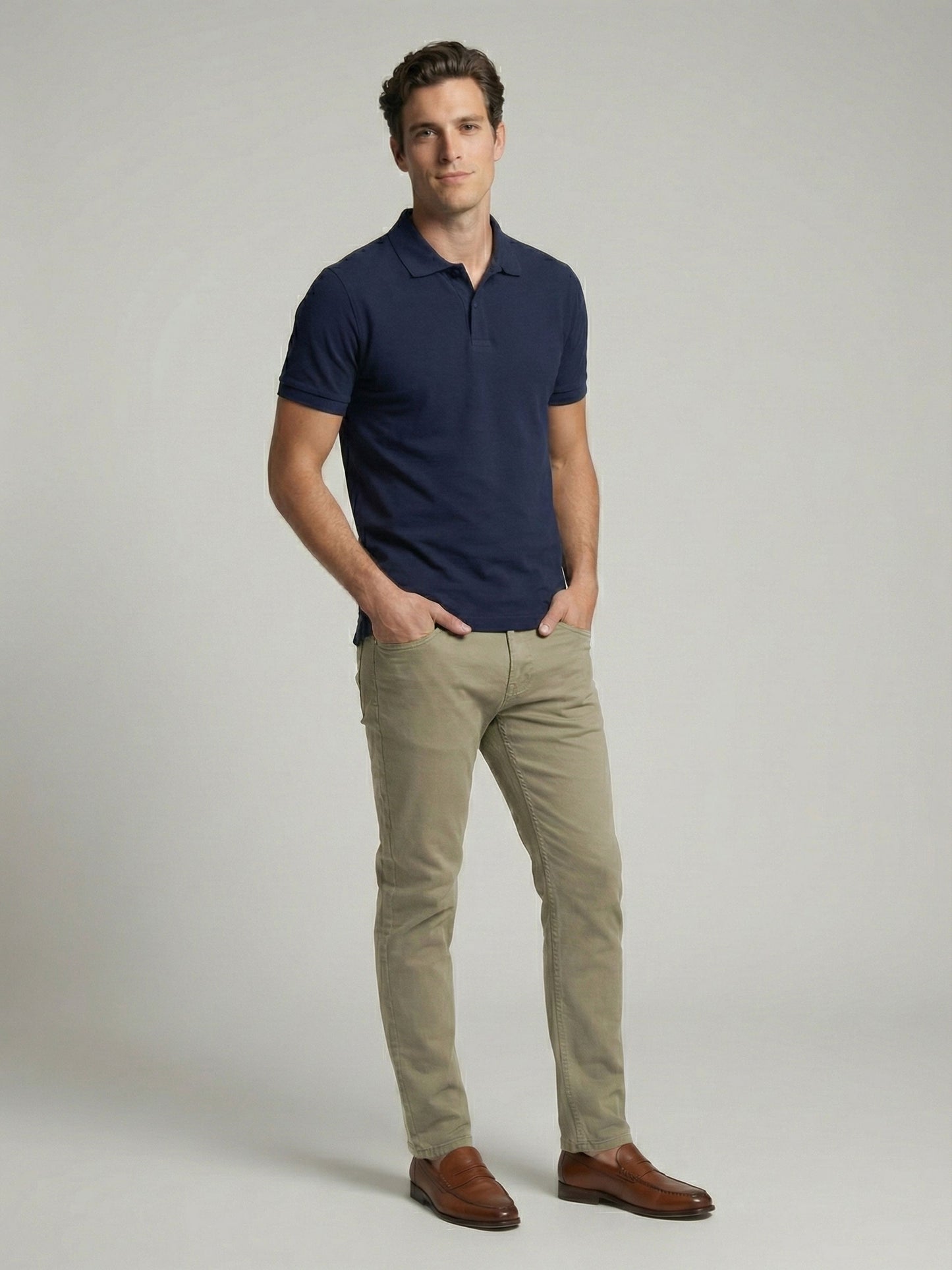 Celio* Men Olive Solid Slim Fit Cotton Jeans