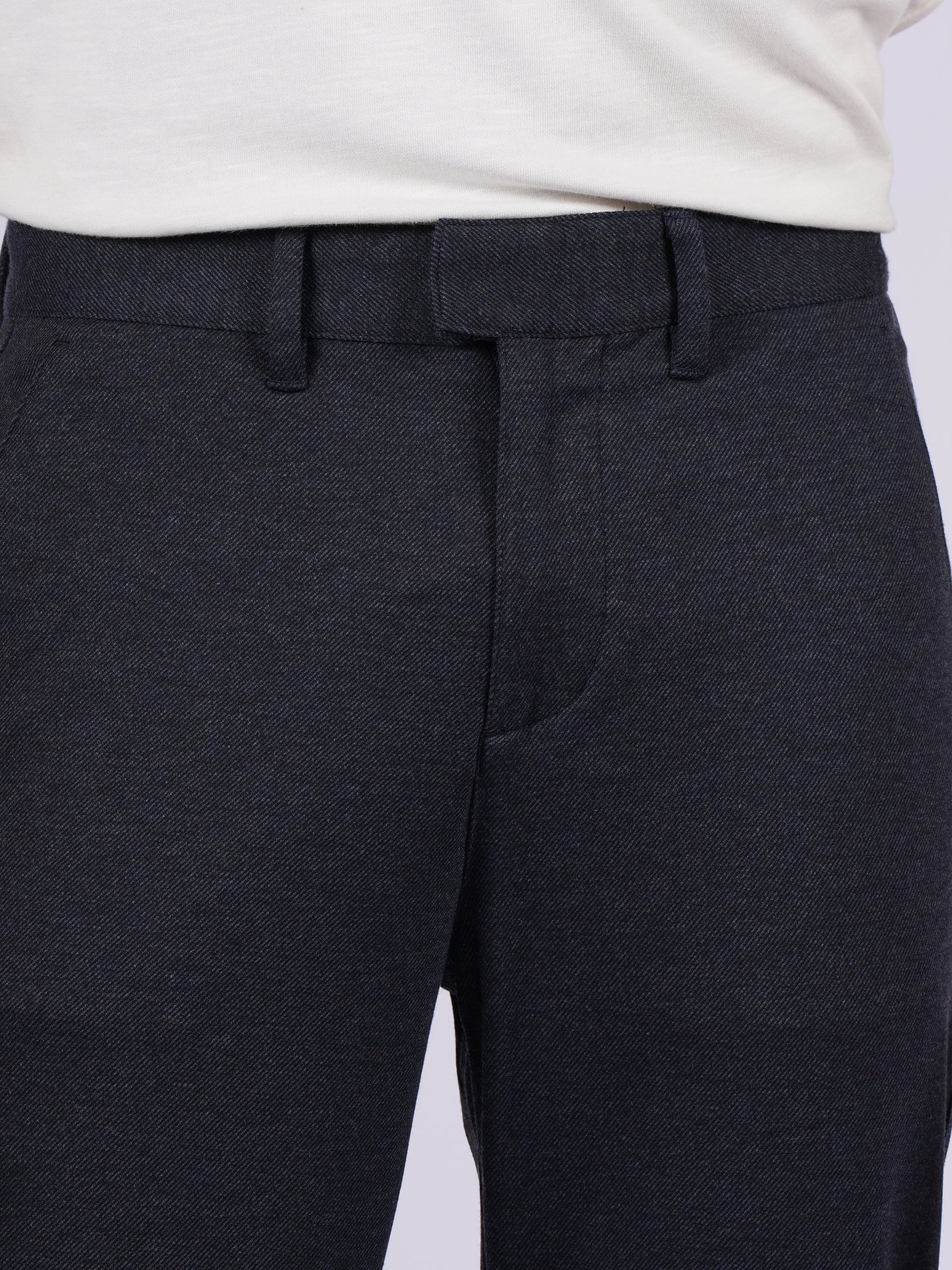 Celio* Men Black Solid Straight Fit Viscose Trousers