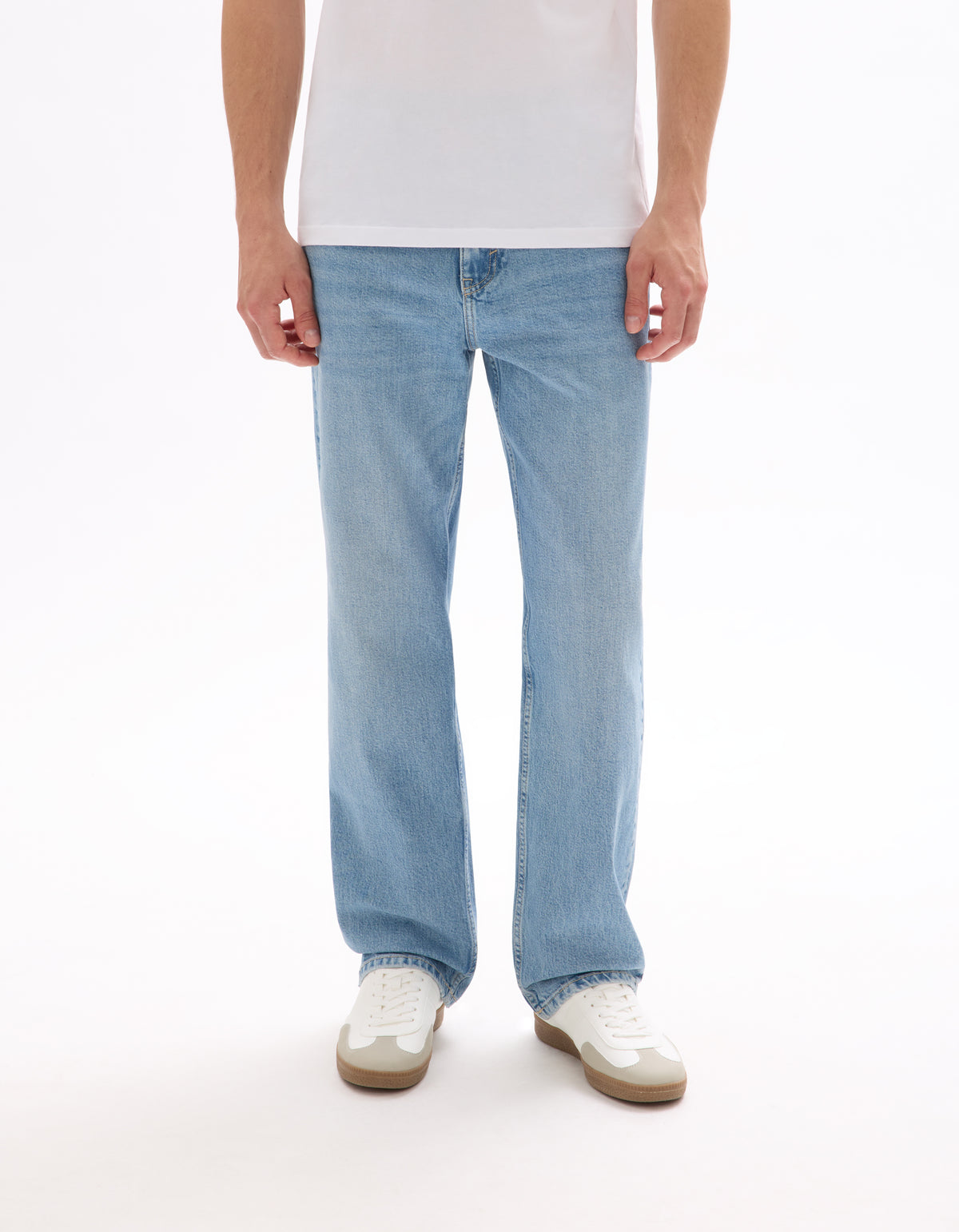 Loose Fit 100% Cotton Jeans - Bleached