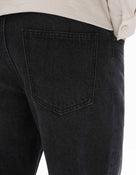 Loose Fit 100% Cotton Jeans - Washed Black