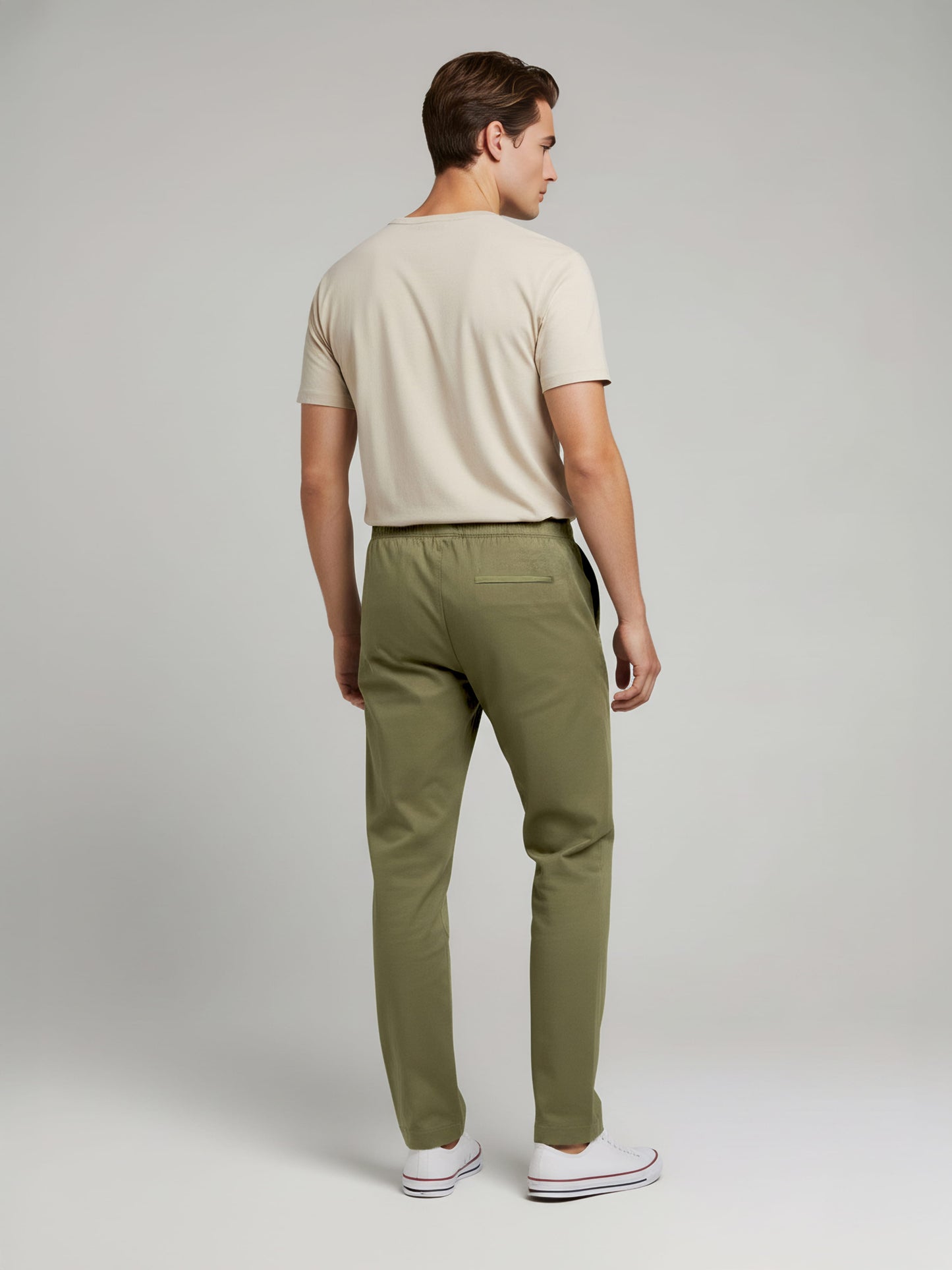 Celio* Men Olive Slim Fit Polyester Trousers