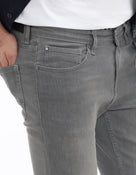 Slim Fit Poly Cotton Twill Jeans - Grey