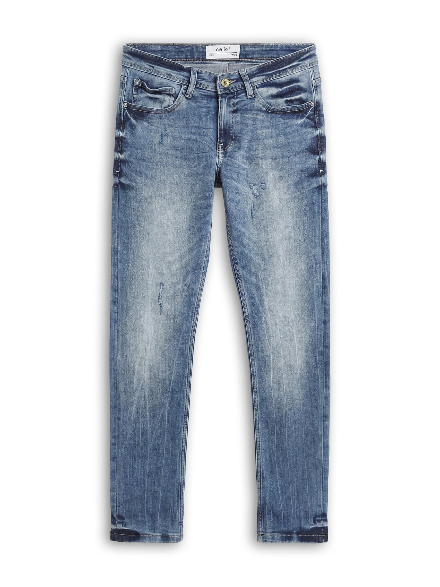 Slim Fit Twill Jeans - Blue