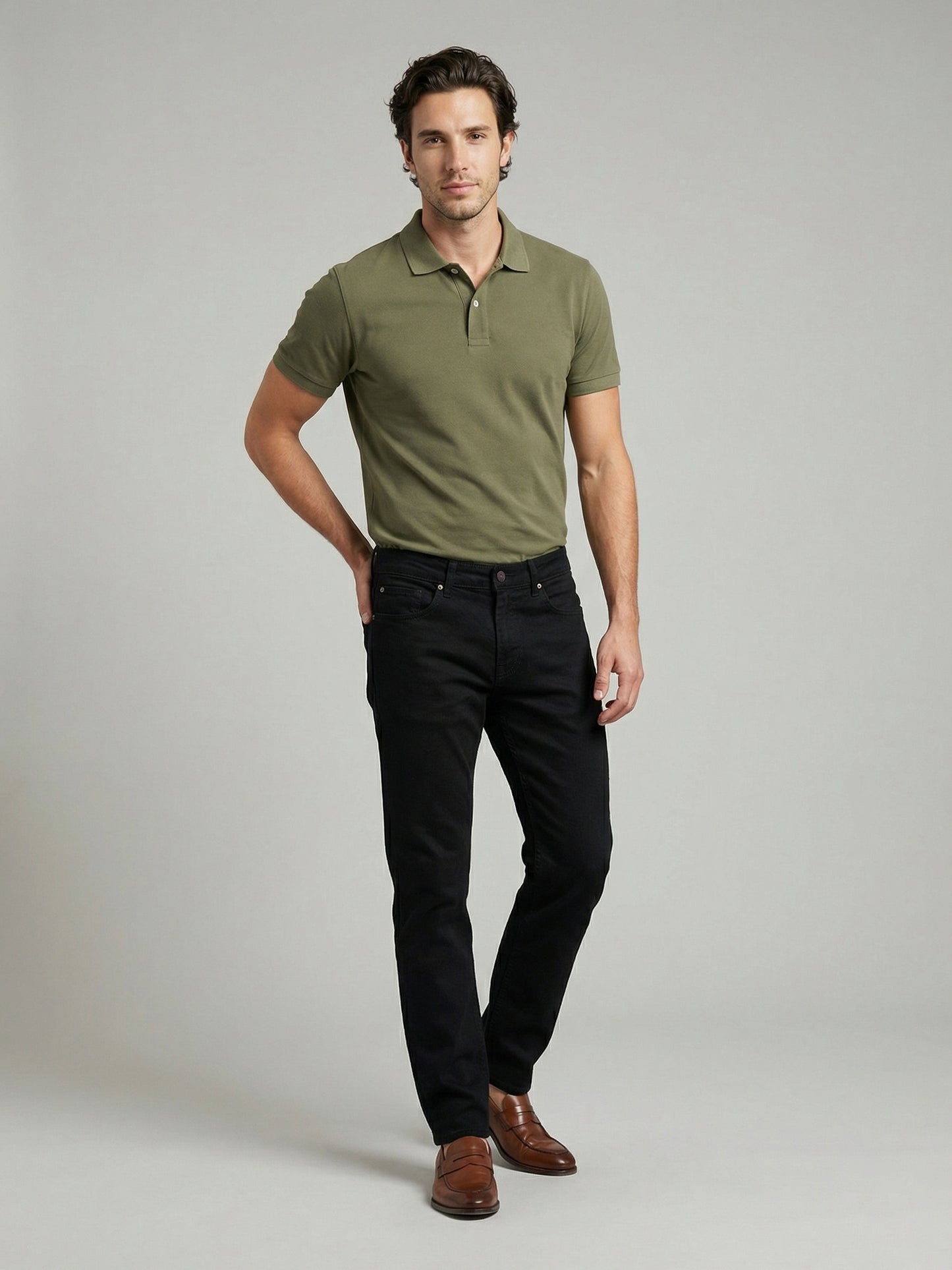 Celio Men Black Solid Straight Fit Cotton Jeans