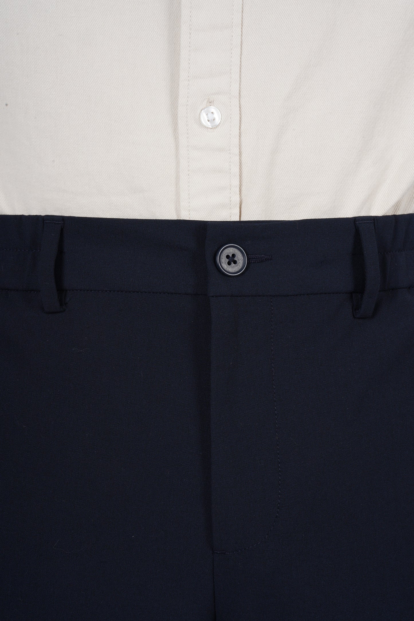 Celio* Men Navy Blue Solid Straight Fit Polyester Trouser