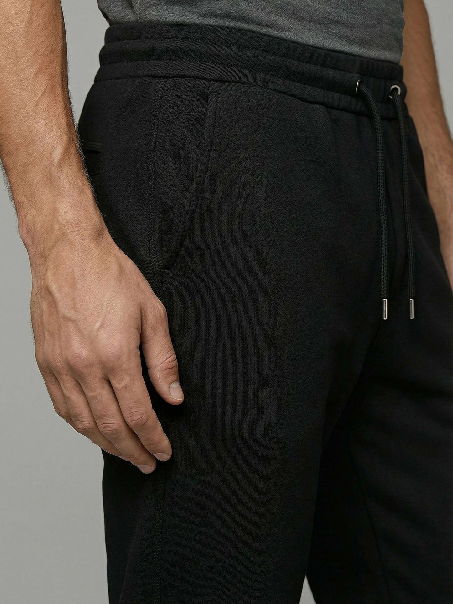 Celio* Men Black Solid Straight Fit Cotton Trousers