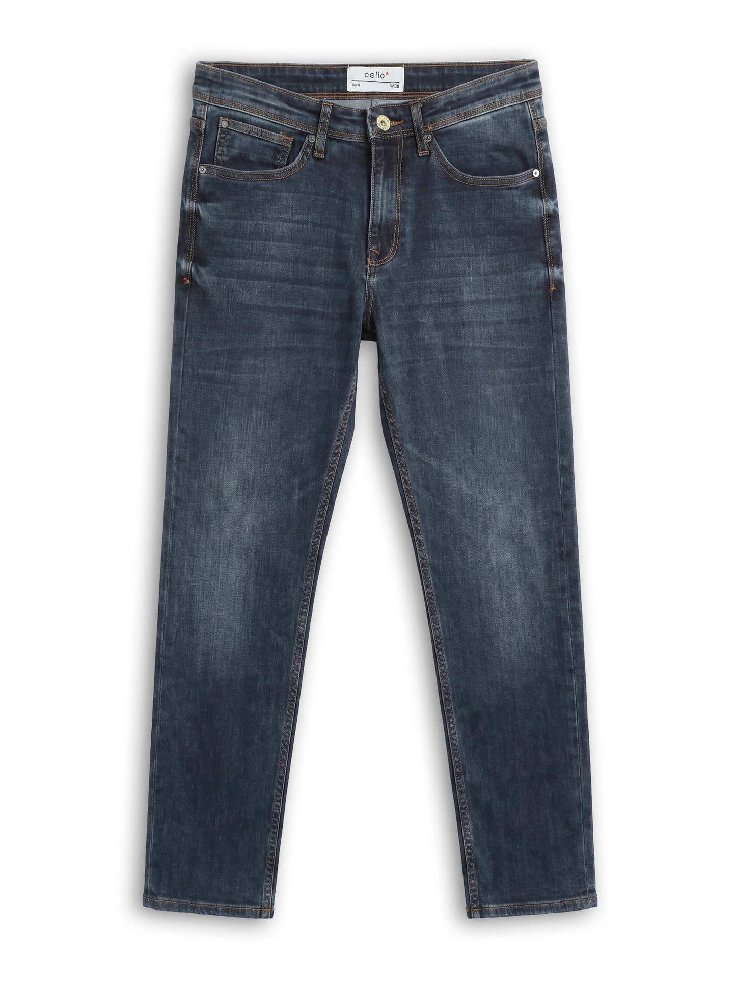 Slim Fit Twill Jeans - Blue