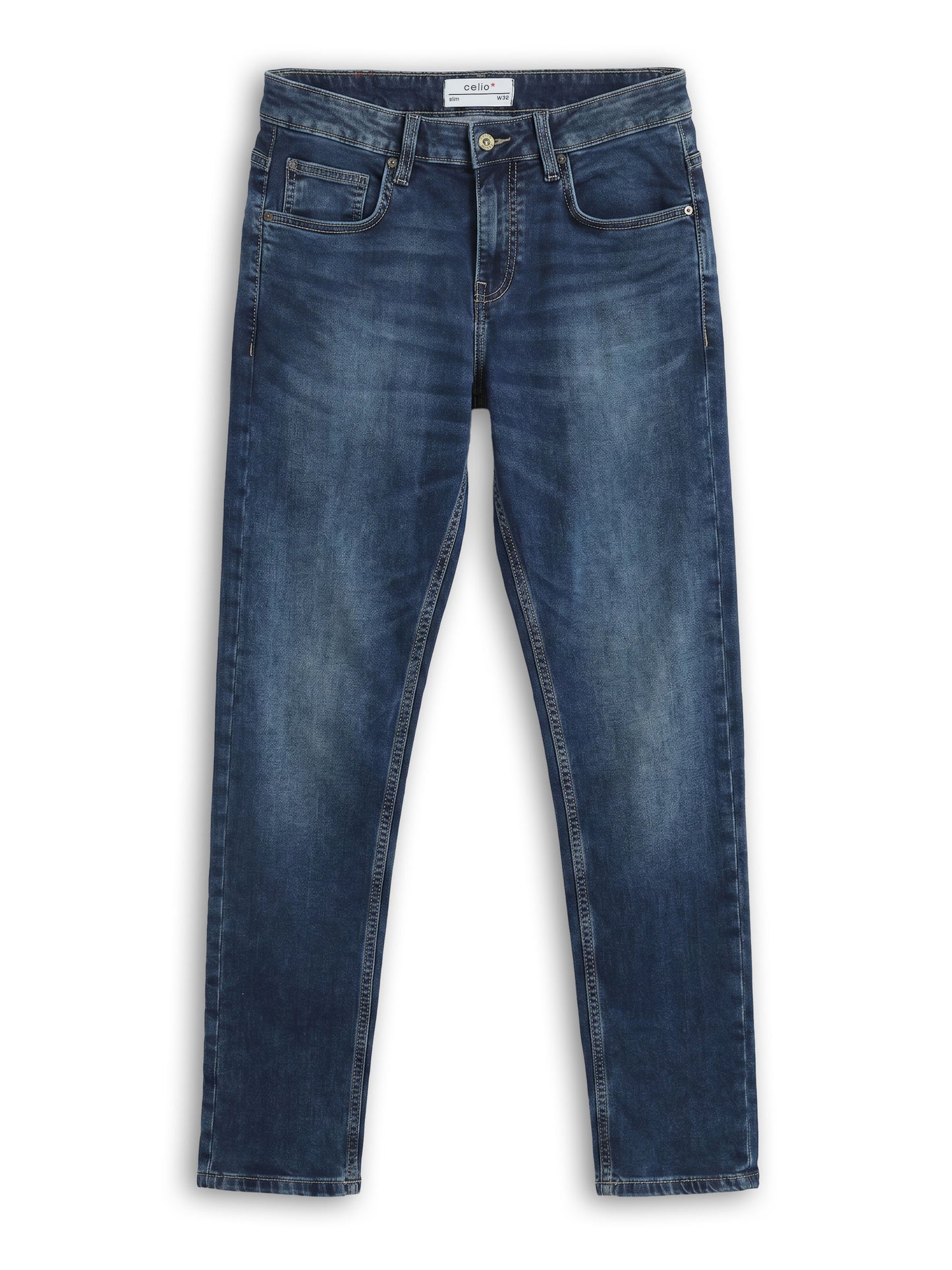 Slim Fit Dobby Jeans - Blue