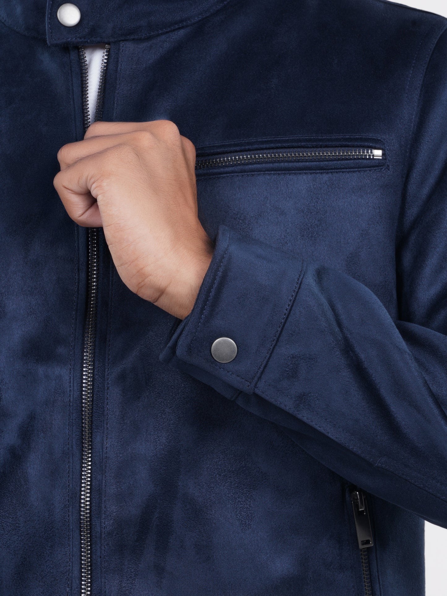 Celio* Men Navy Blue Solid Regular Fit Polyester Jacket