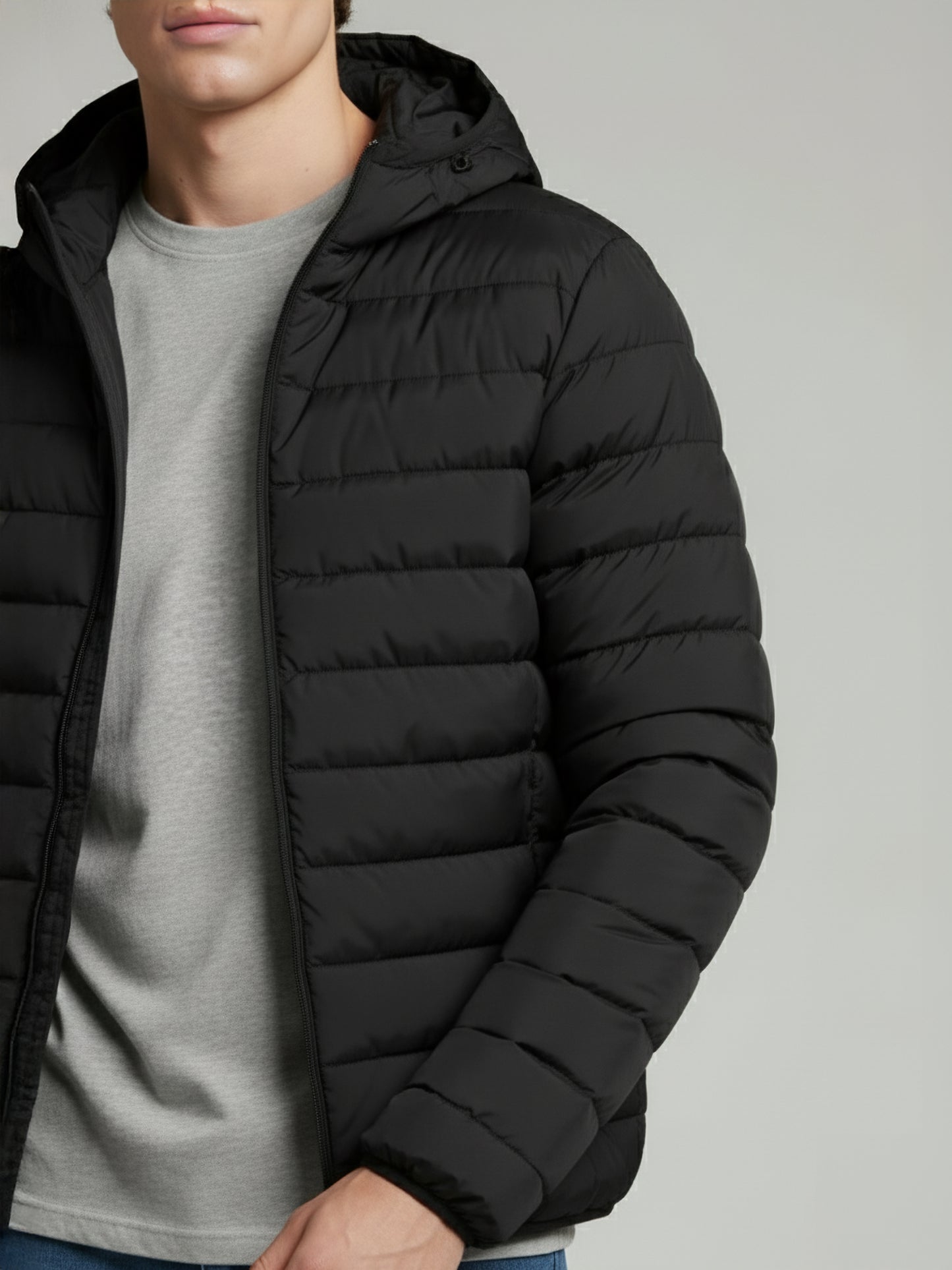 Celio* Men Black Solid Regular Fit Polyester Jackets