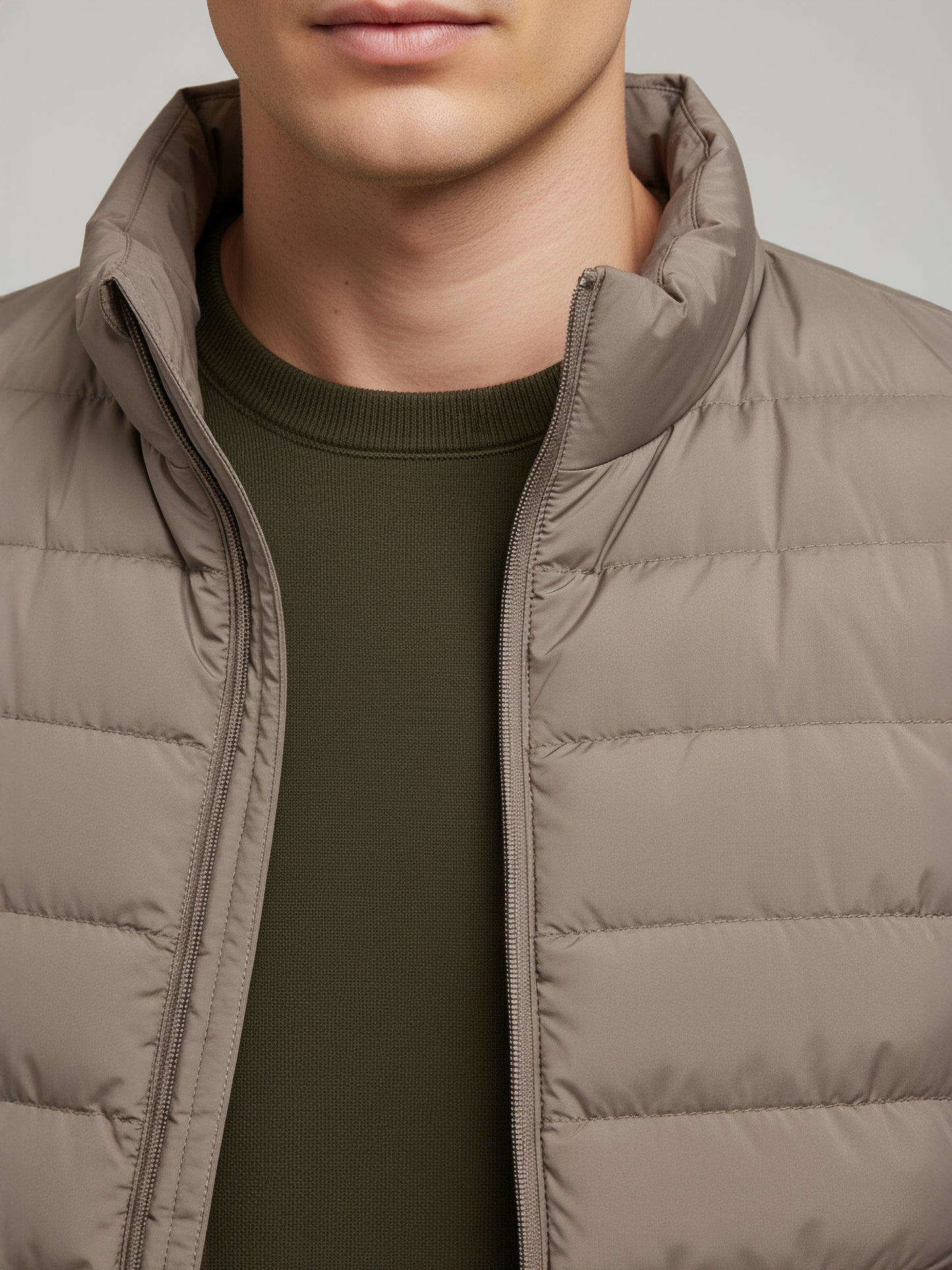 Celio* Men Beige Solid Regular Fit Polyester Jackets