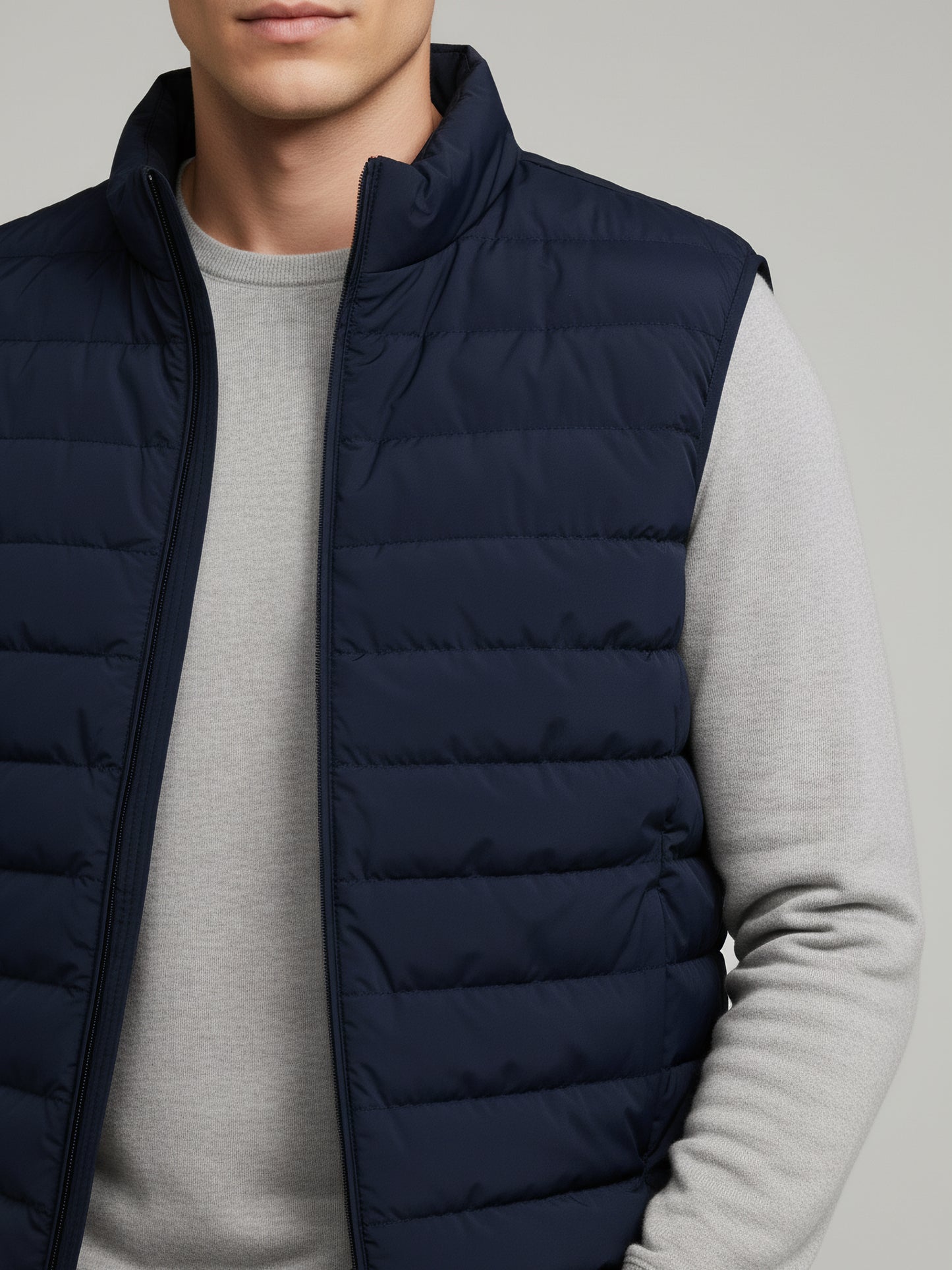 Celio* Men Navy Blue Solid Regular Fit Polyester Jackets