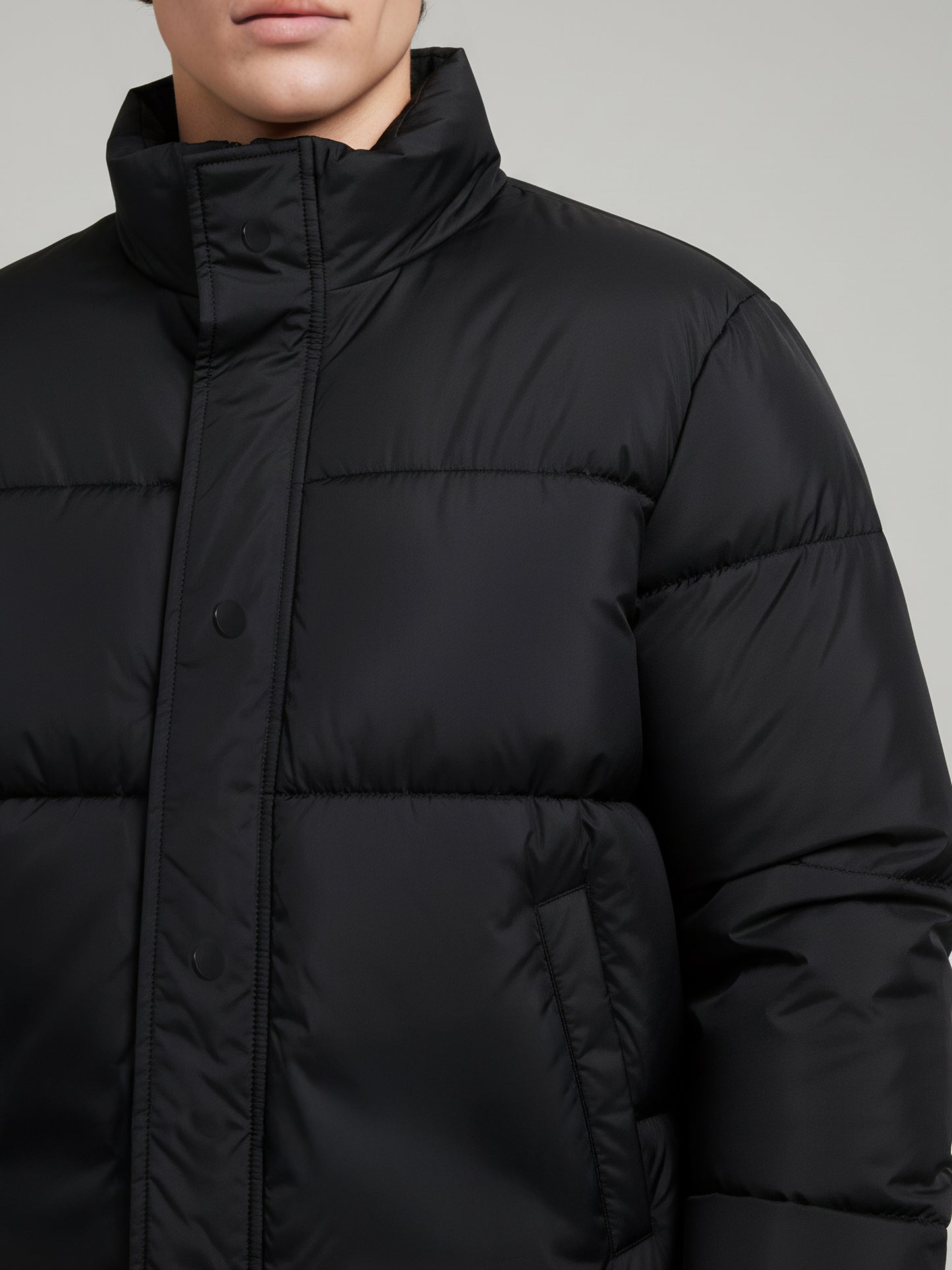 Celio* Men Black Solid Regular Fit Polyester Jackets