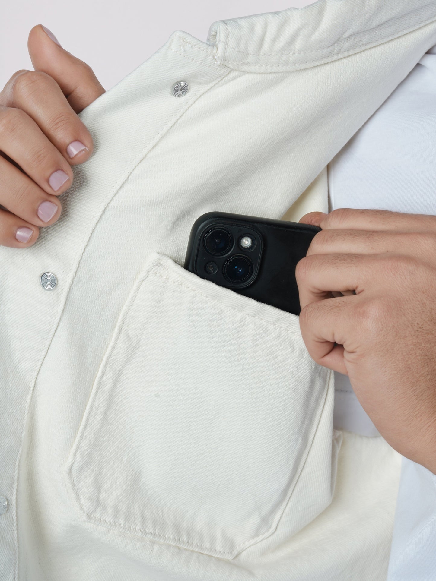 Celio* Men Cream Solid Regular Fit Cotton Jackets