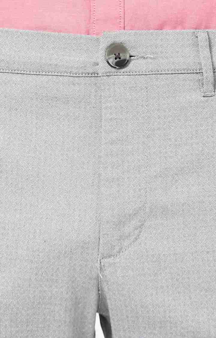 Celio* Cotton-Blend Regular Fit Grey Trouser