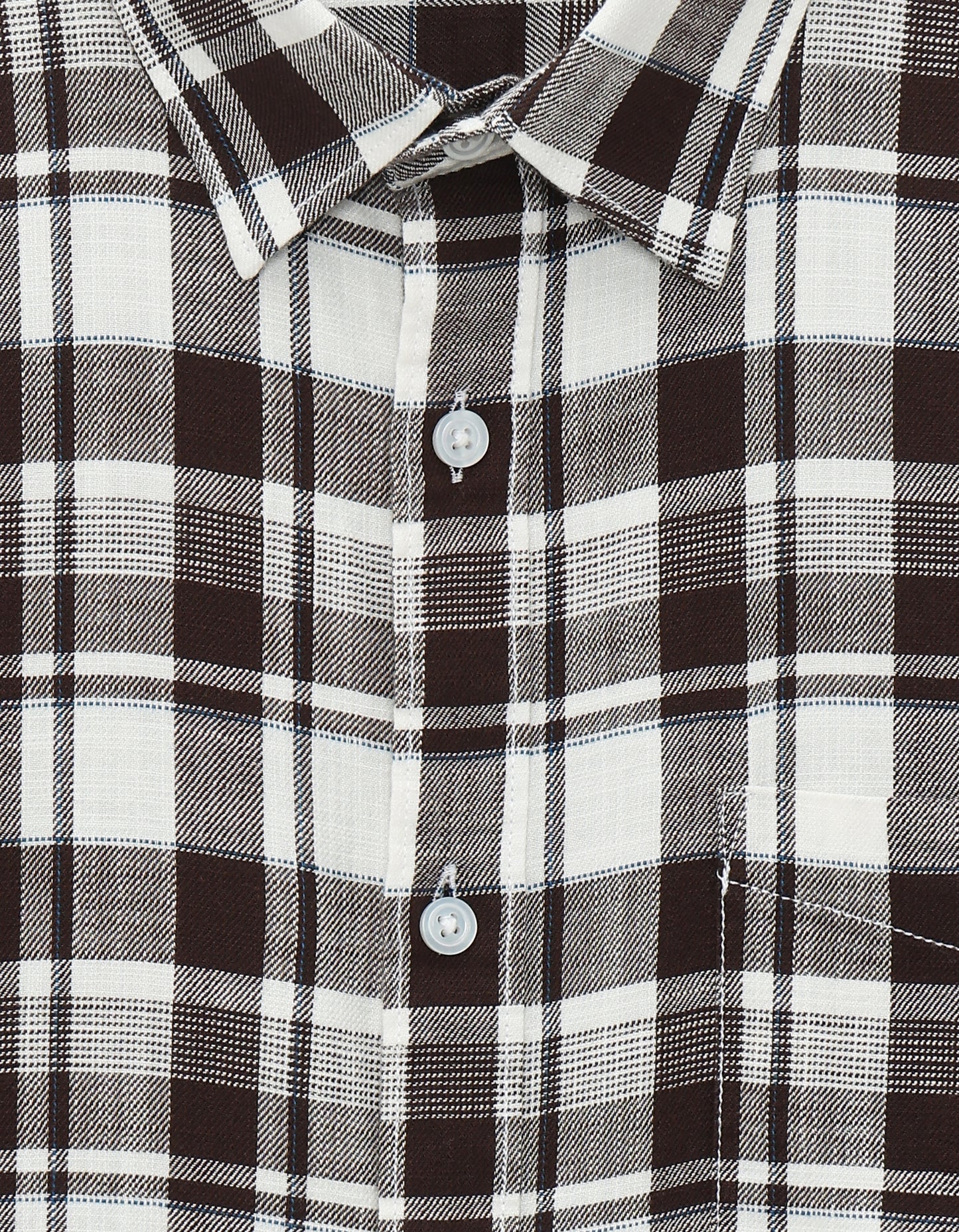 Celio Regular Fit Spread Collar 100% Cotton Shirt - Brown