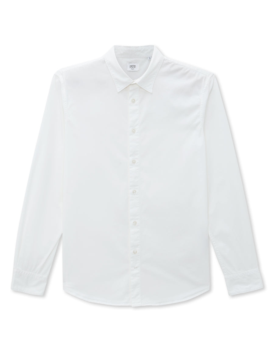 Regular Fit Cotton Regular Collar Shirt - White
